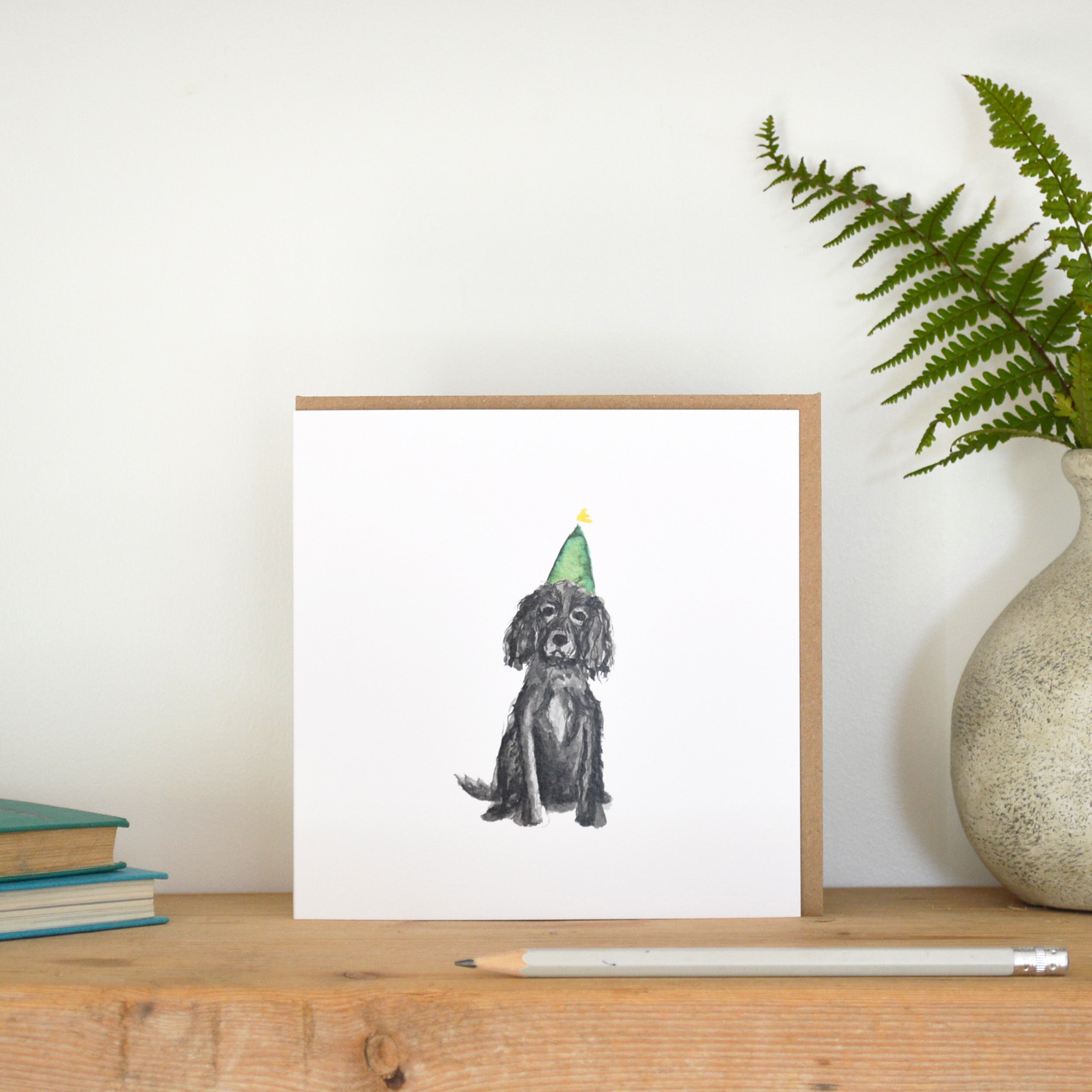 Black Cocker Spaniel Card