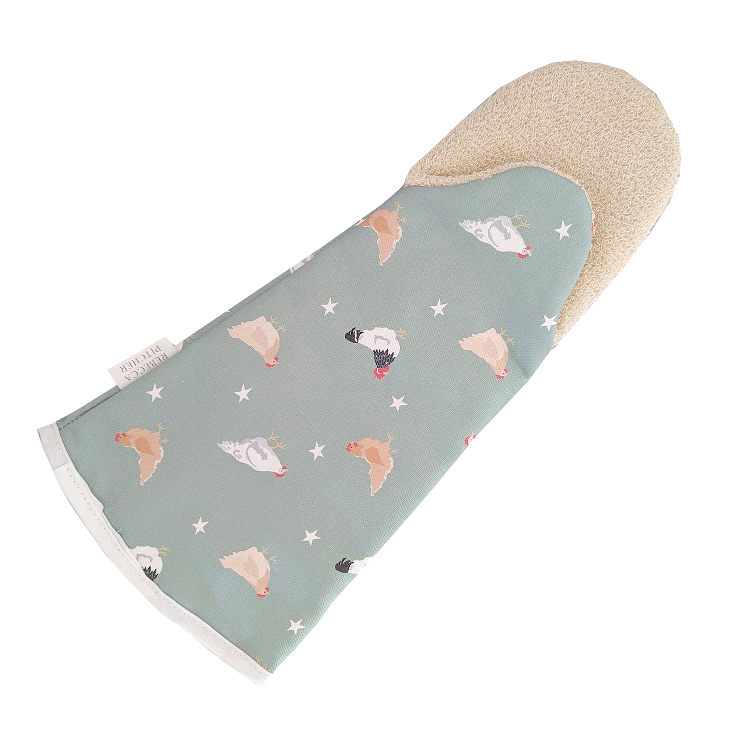 Green Chicken design oven gauntlet