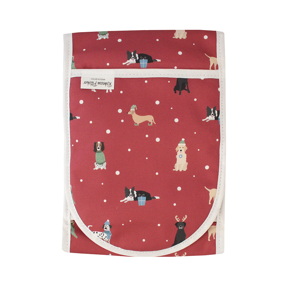 Red Christmas Ovengloves with dogs design