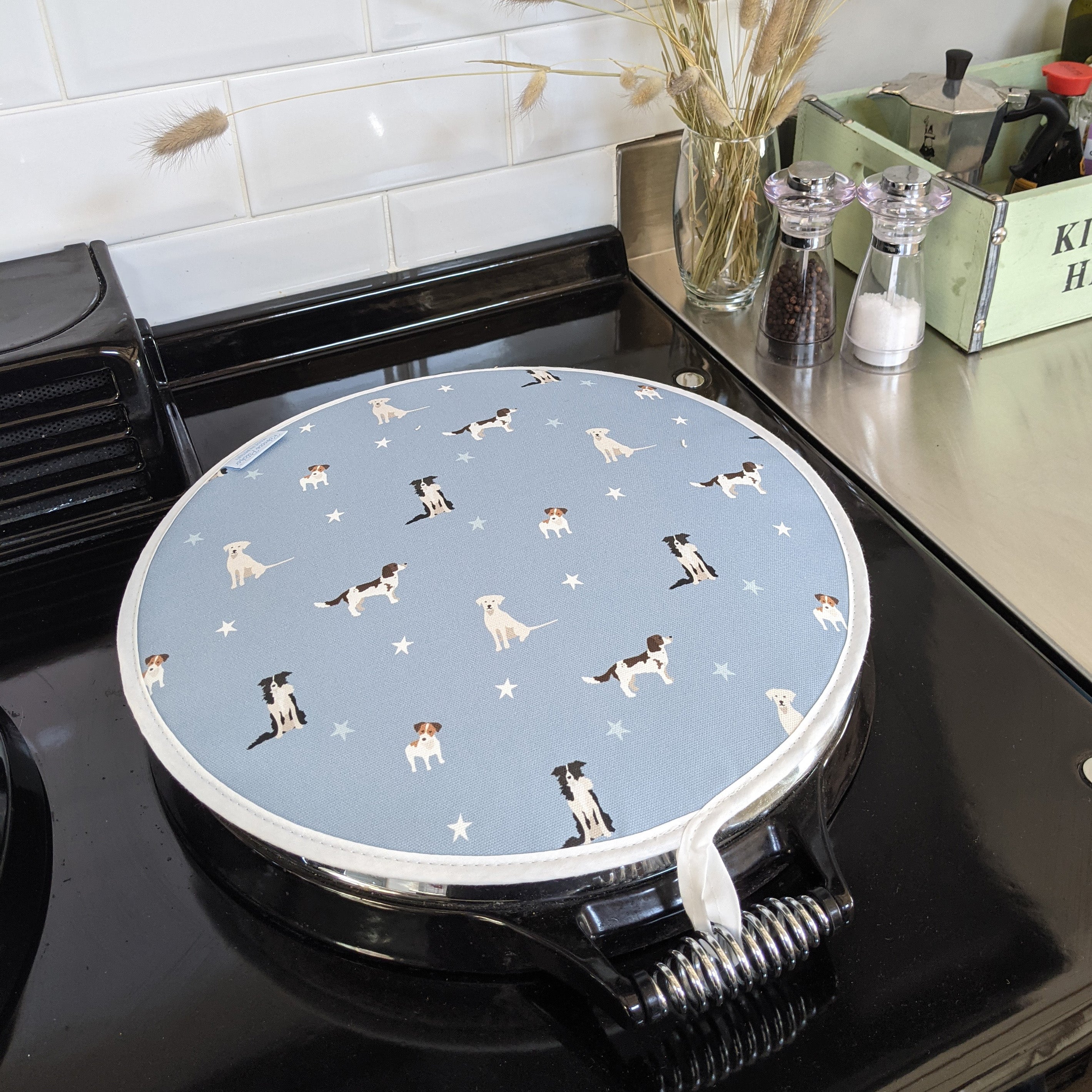Blue Dogs Round Hob Cover