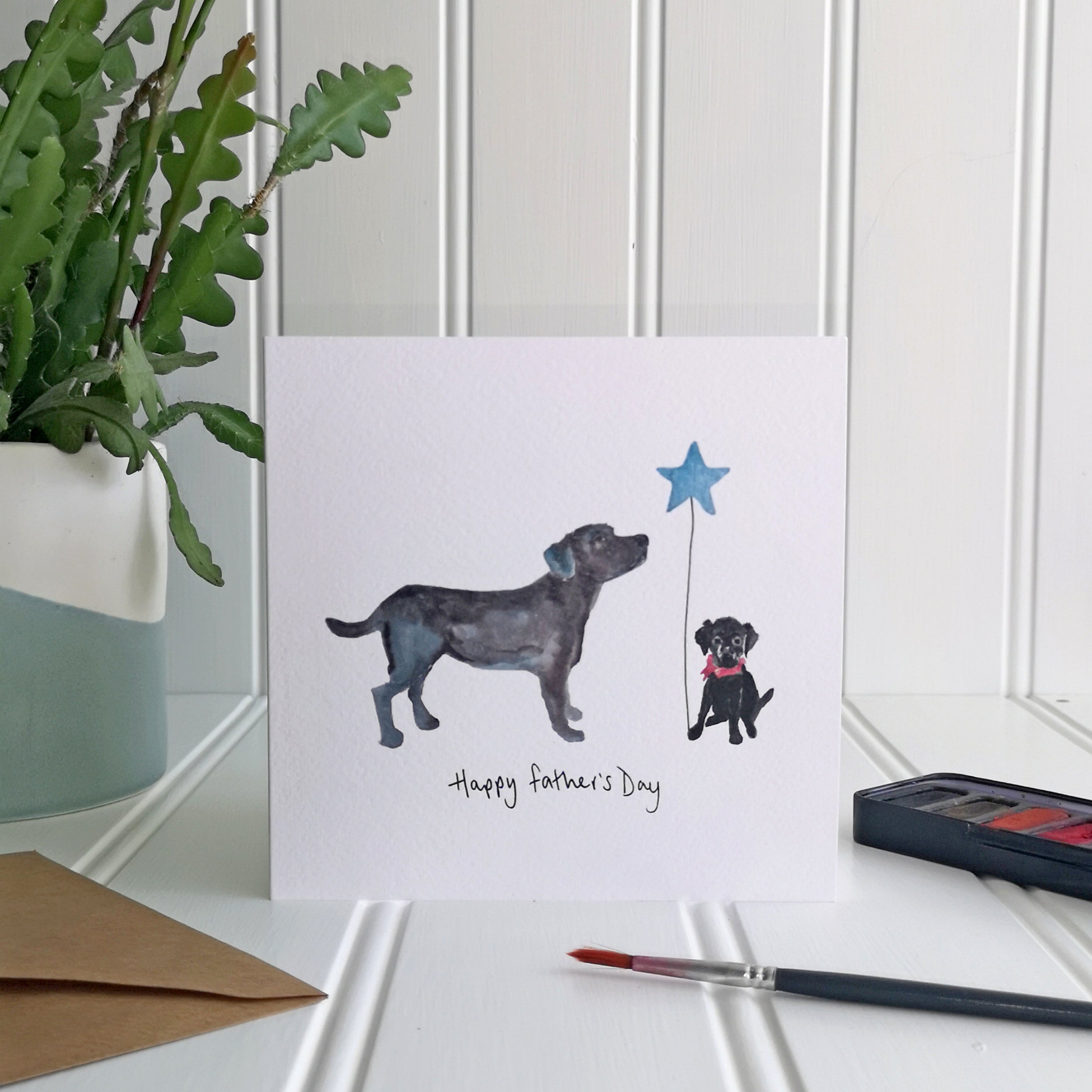 Fathers Day Black Lab Card