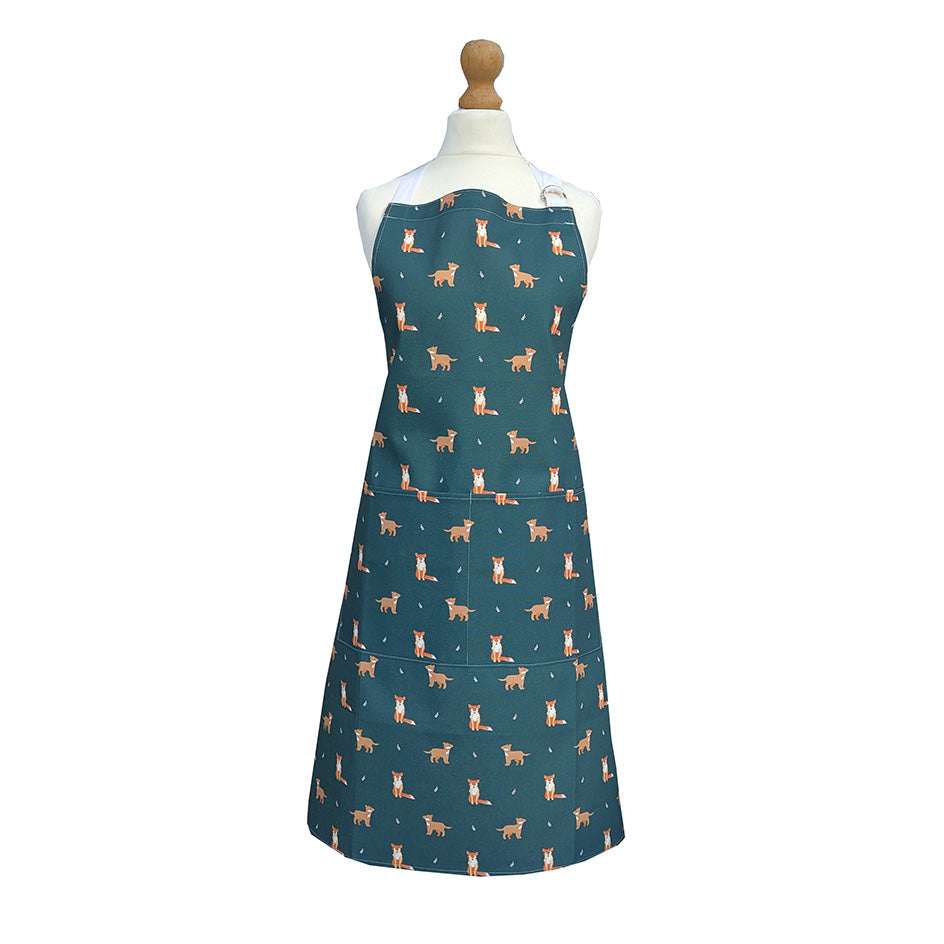 Dark Green Fox design Adult Apron