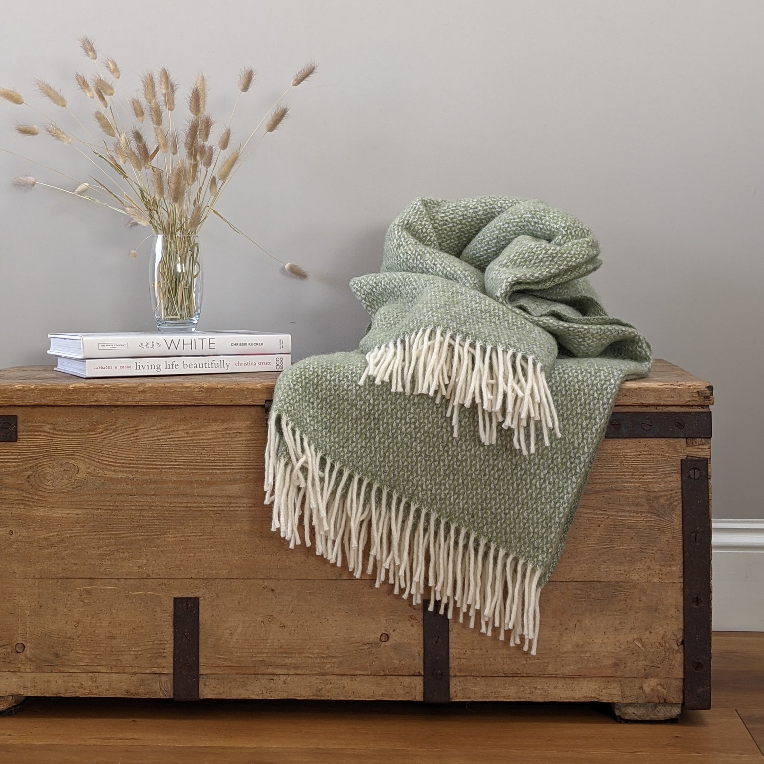 Green & Grey Wool Blanket