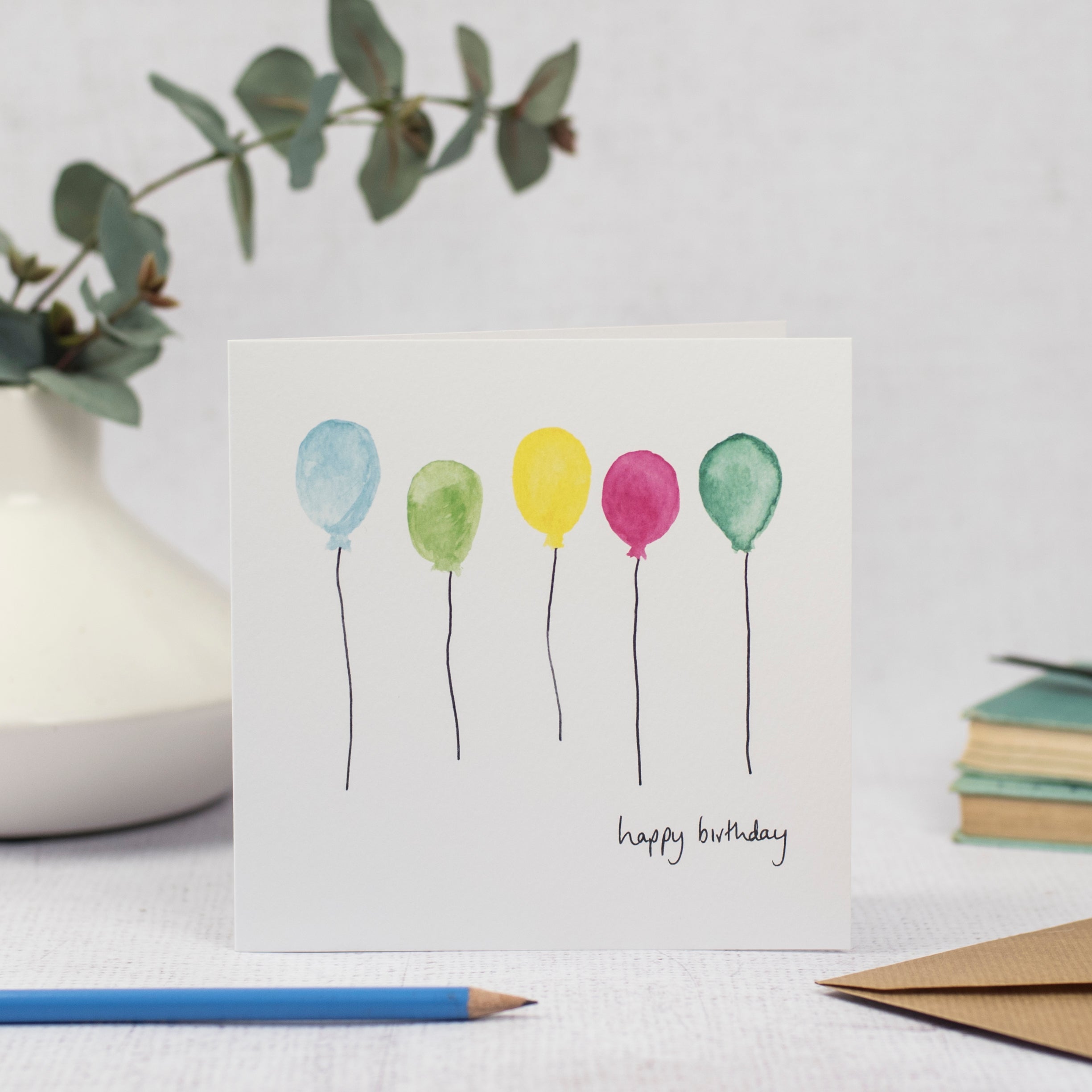 happy birthday balloon card