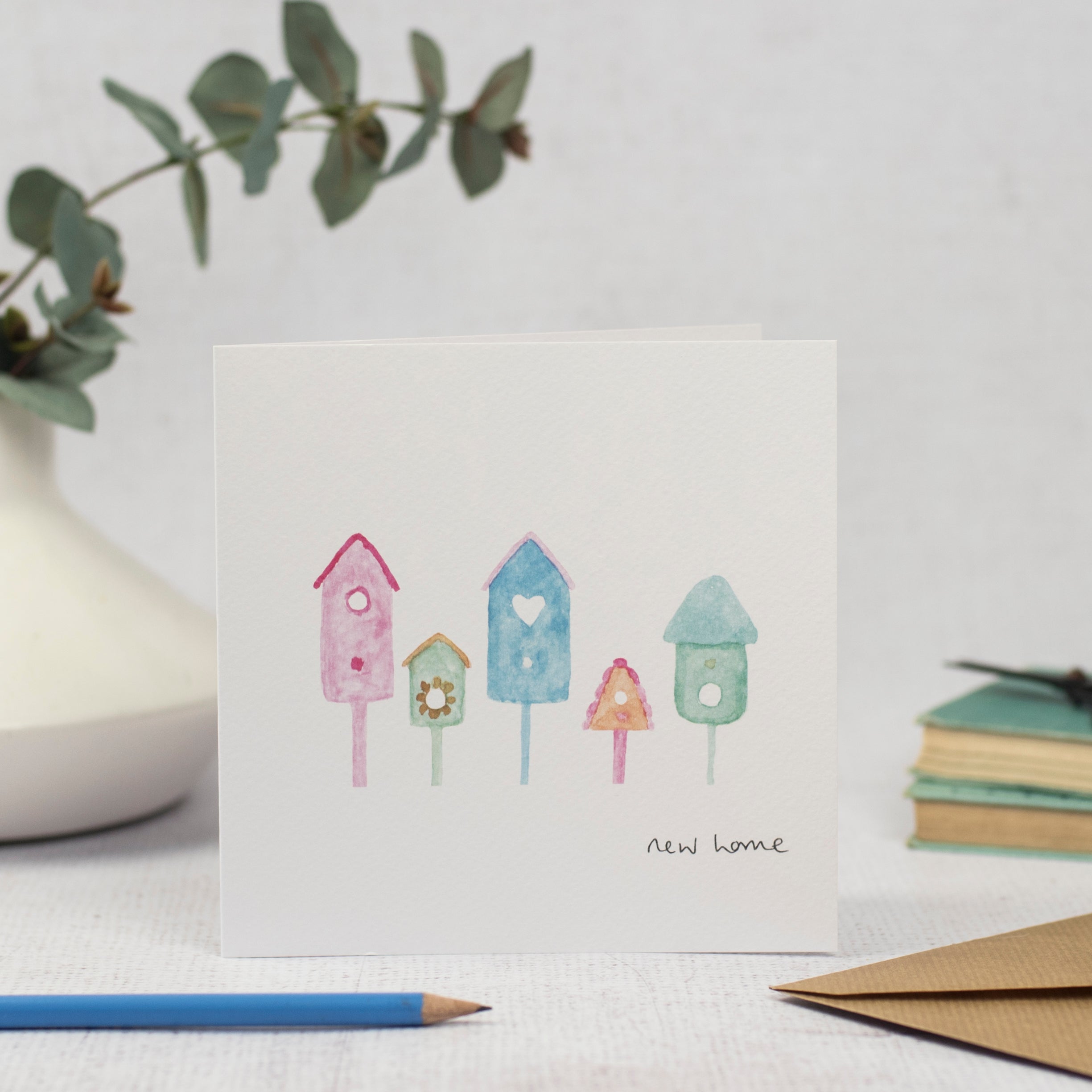 Bird Houses New Home card