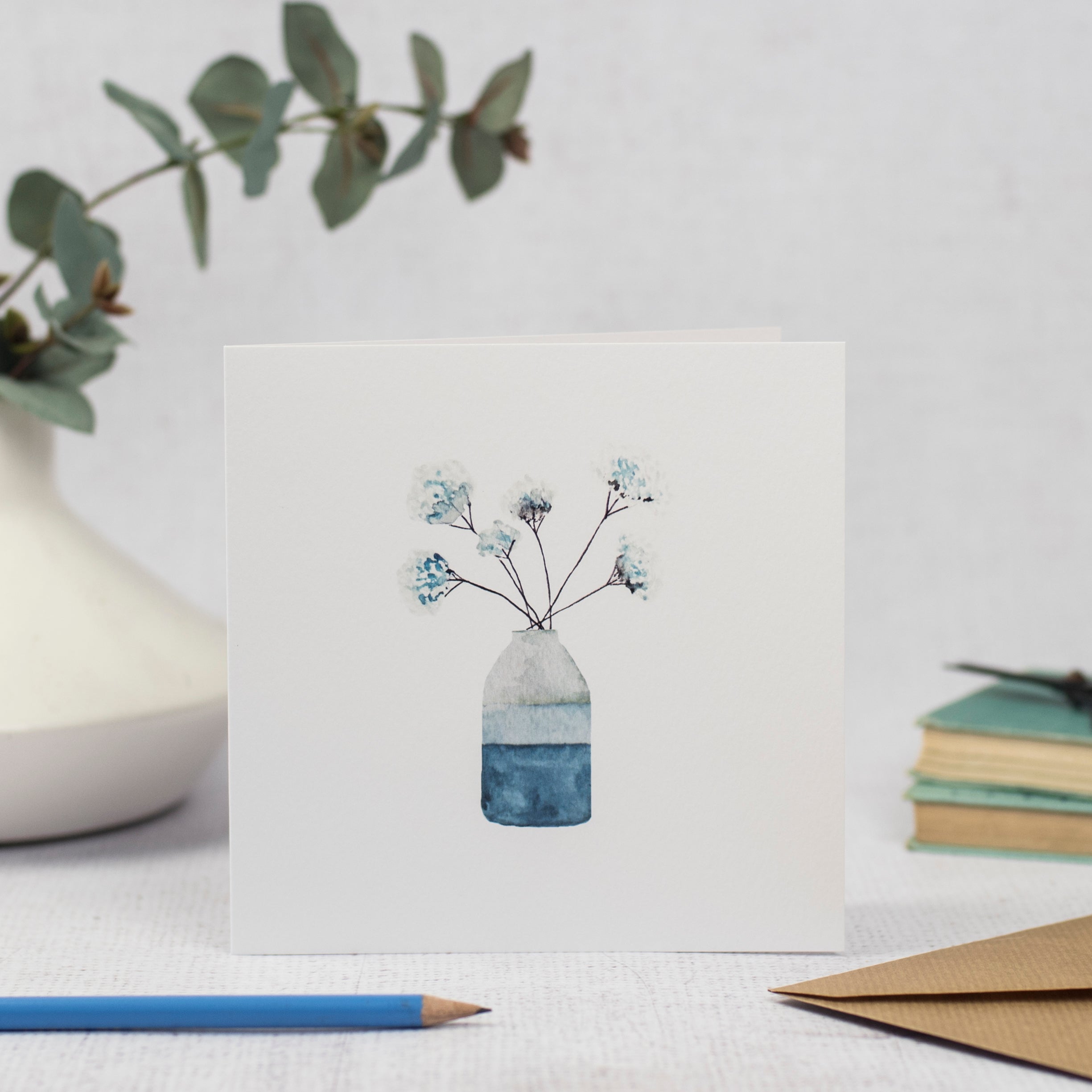 blue flowers card