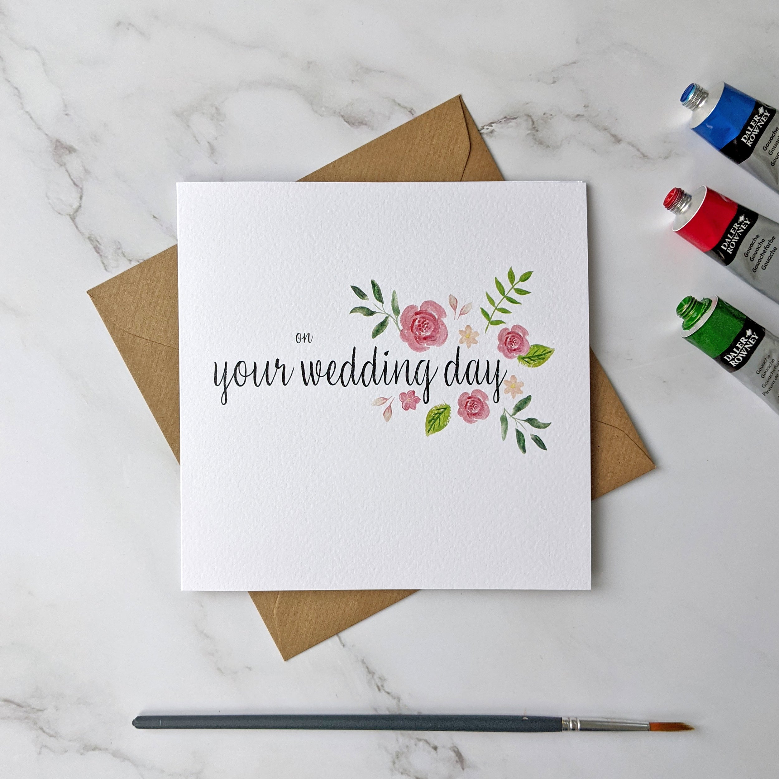 Wedding Day floral card