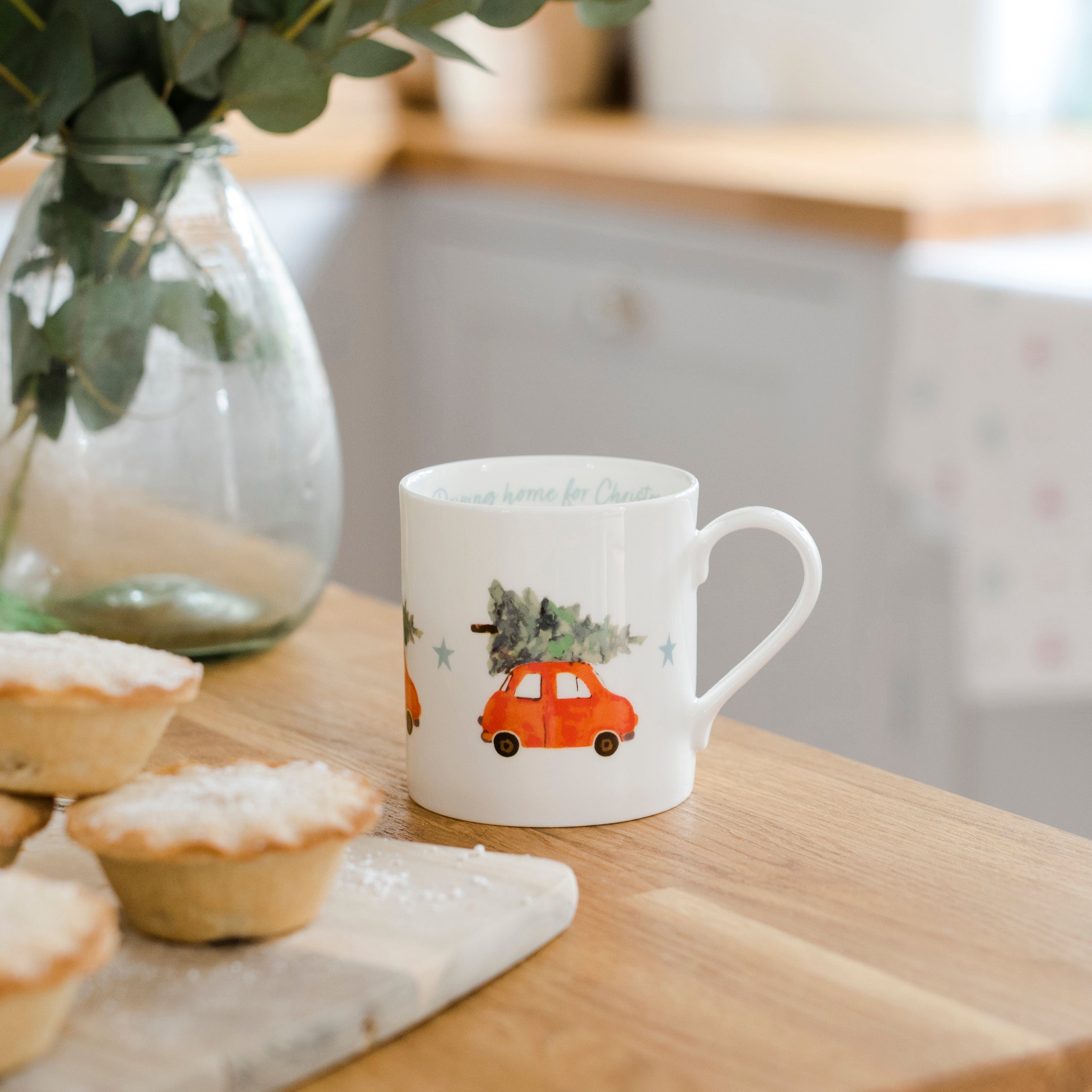 Driving Home for Christmas Car Fine Bone China Mug