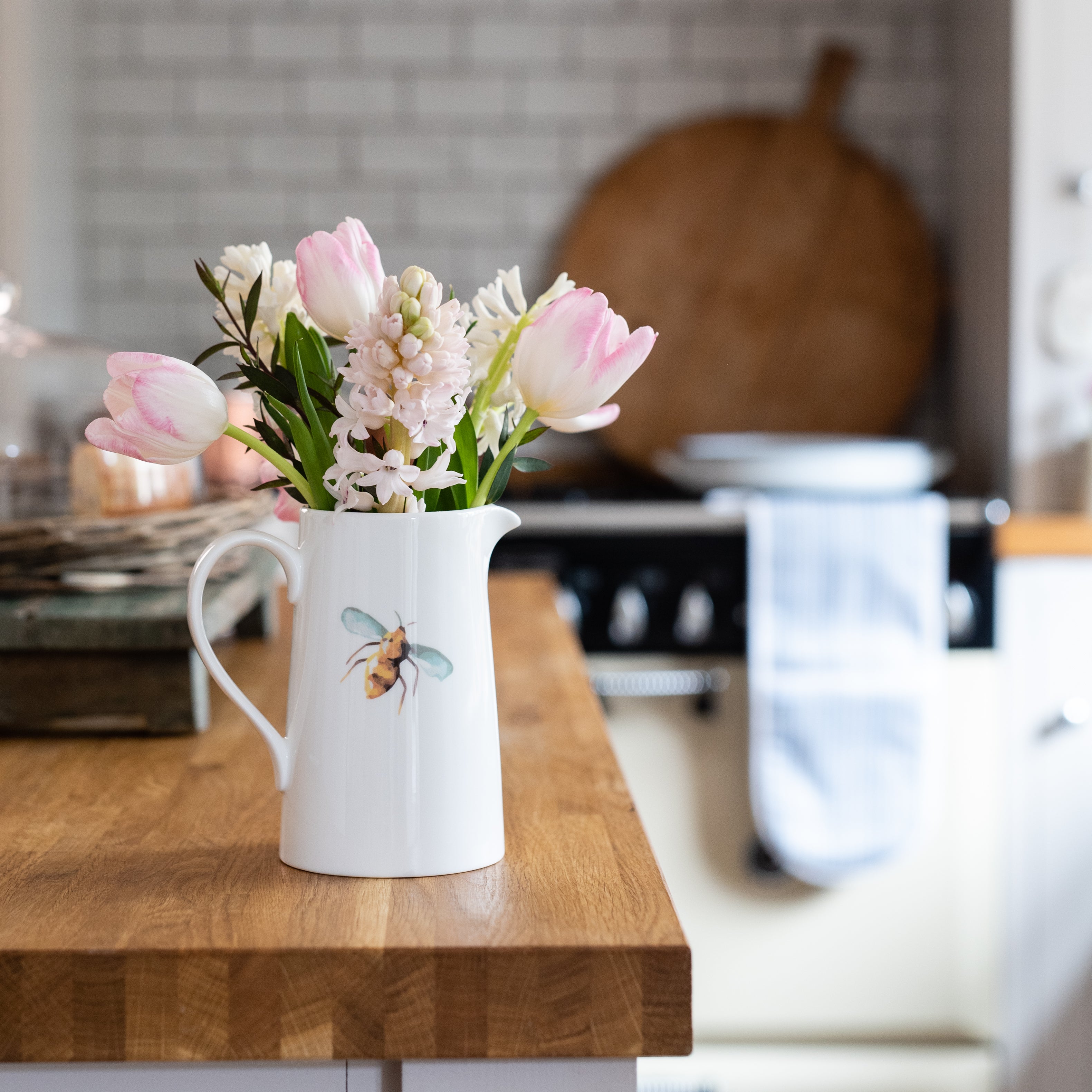 Large Busy Bee Fine Bone China Jug by Rebecca Pitcher