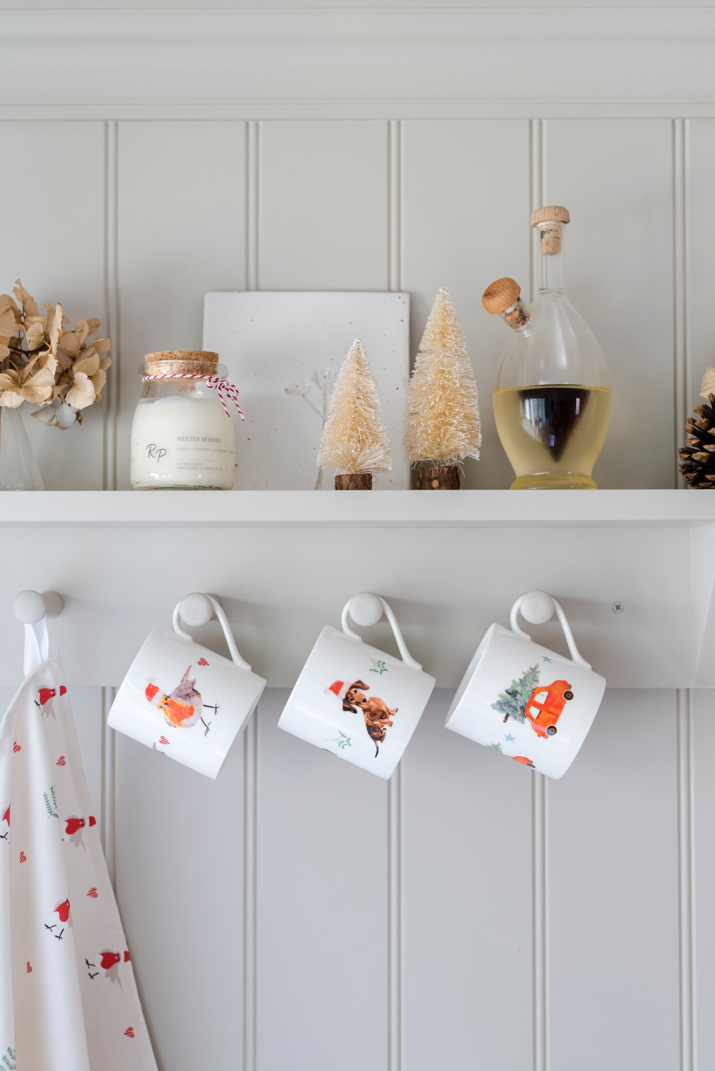 Festive Dachshund Fine Bone China Mug