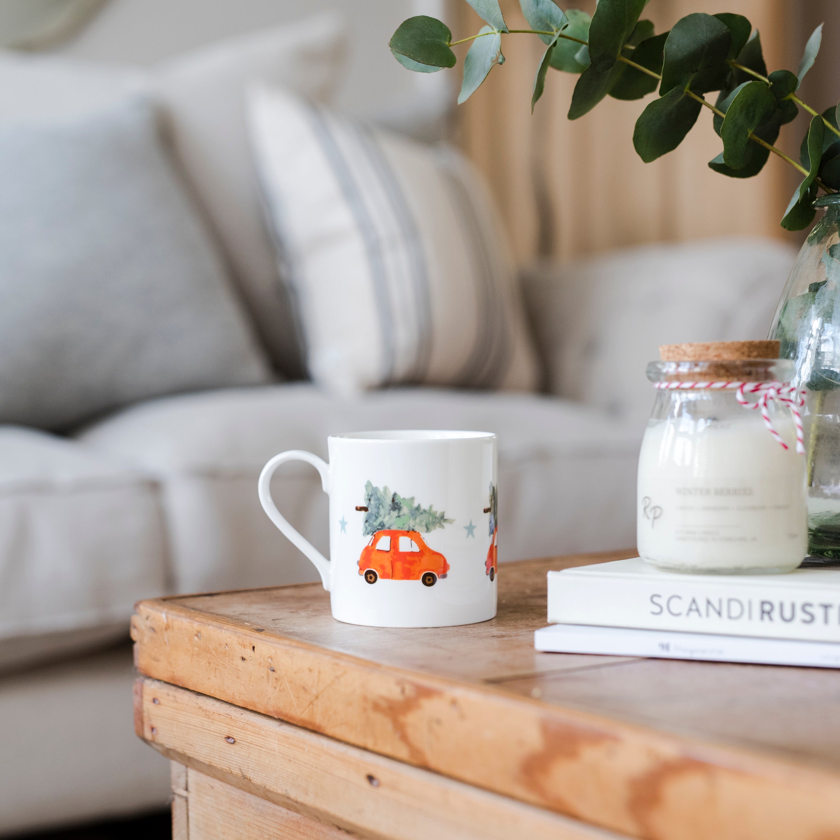 Driving Home for Christmas Car Fine Bone China Mug