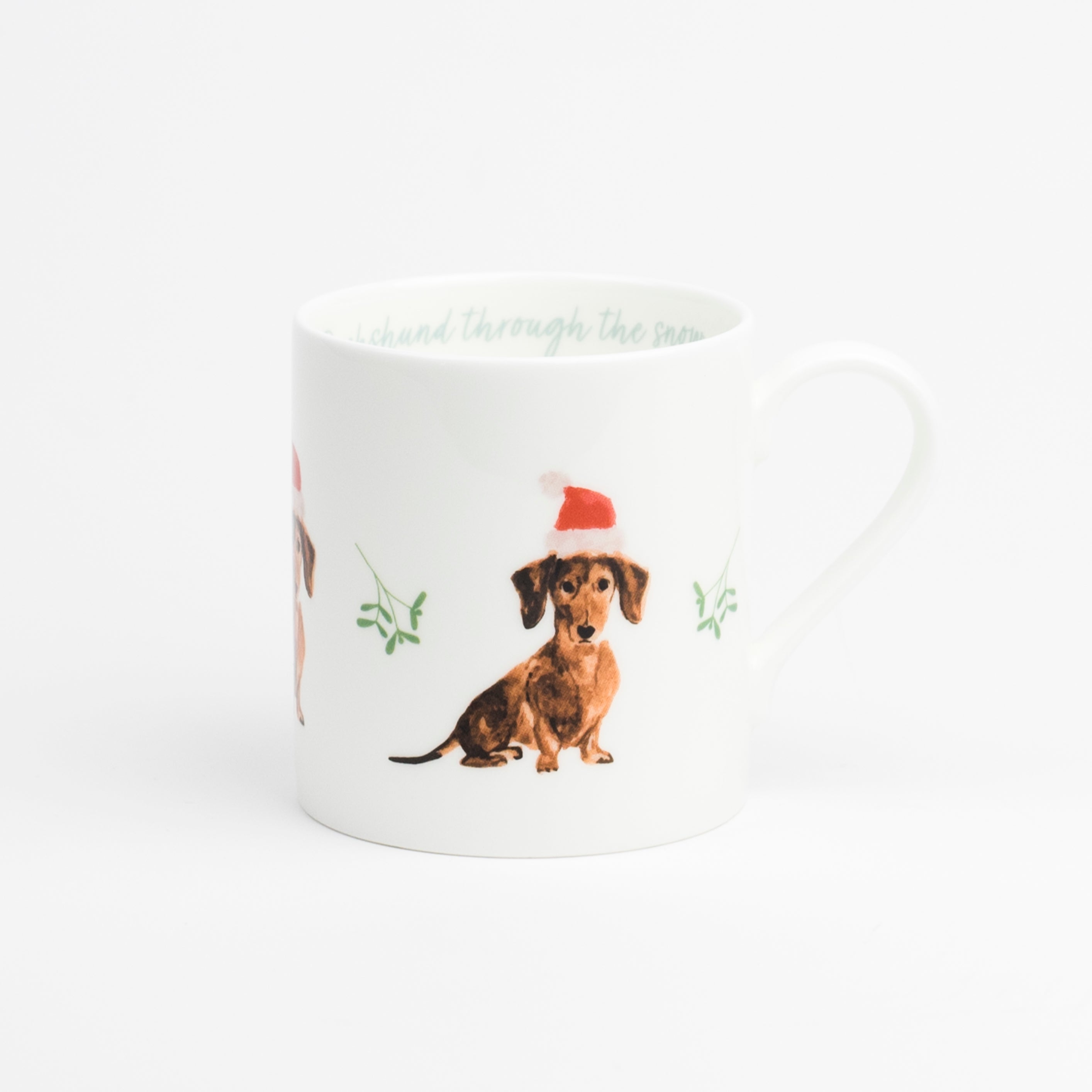 Festive Dachshund Fine Bone China Mug