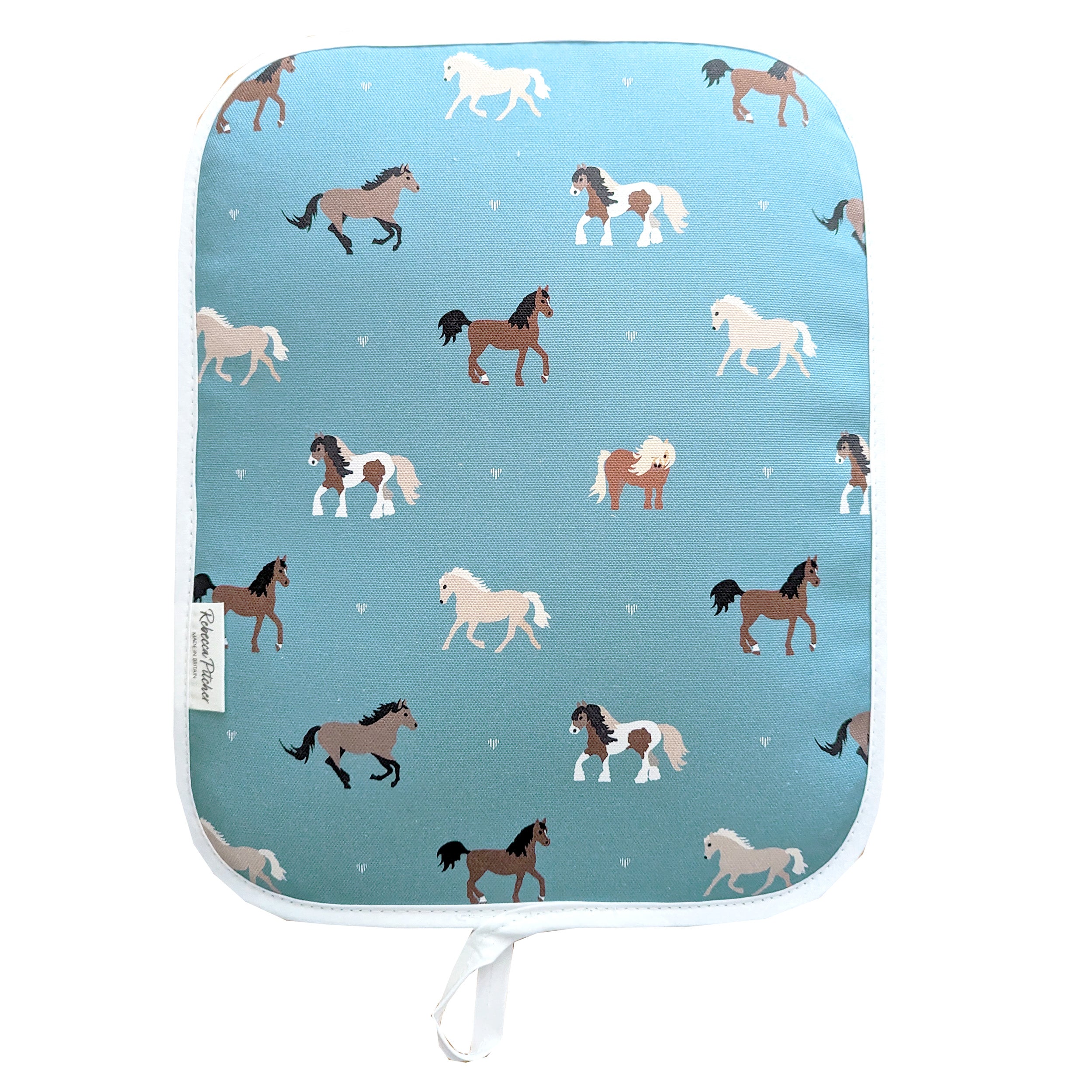 Blue Horse Rectangular Hob Cover by Rebecca Pitcher