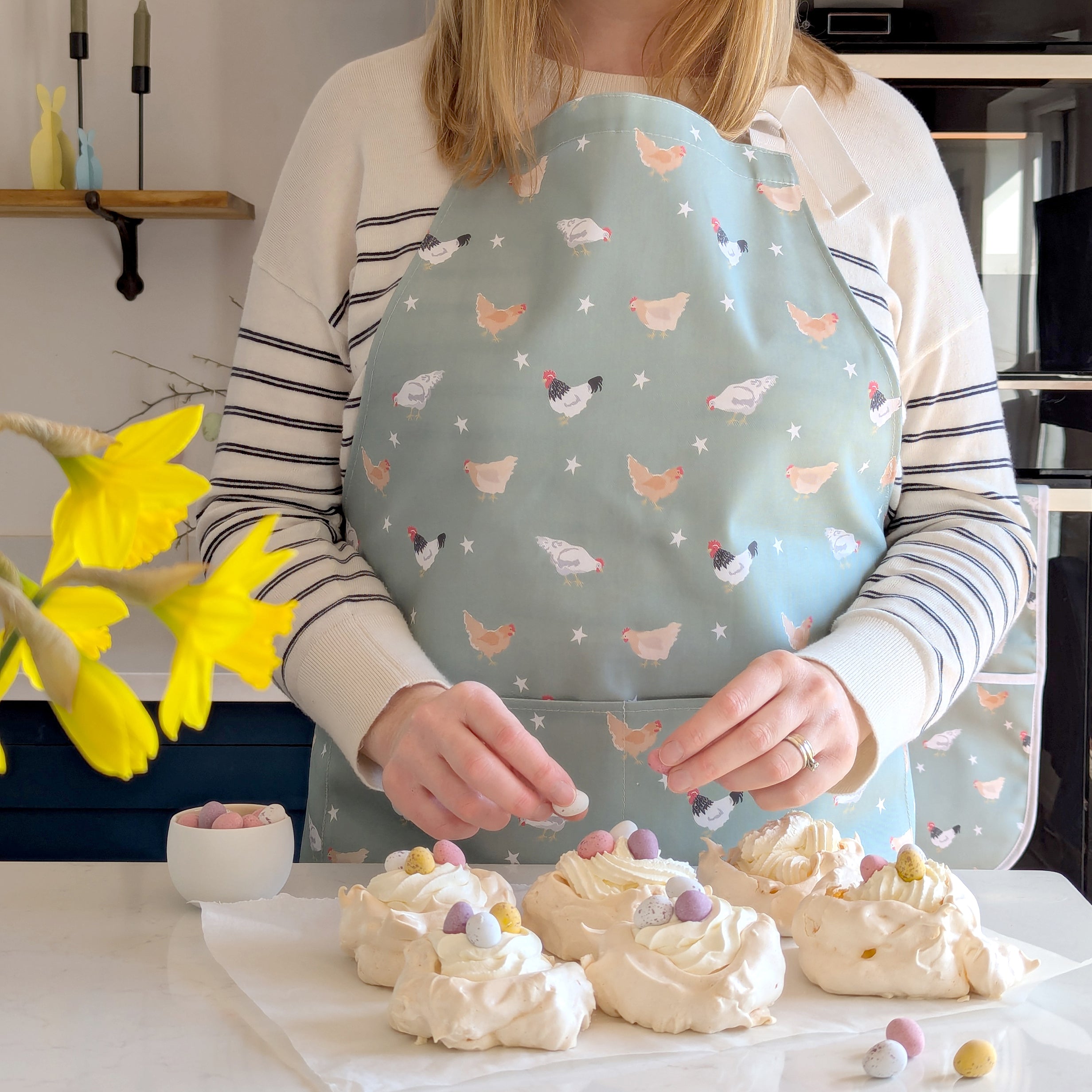 Green Chicken Kitchen Baking Apron
