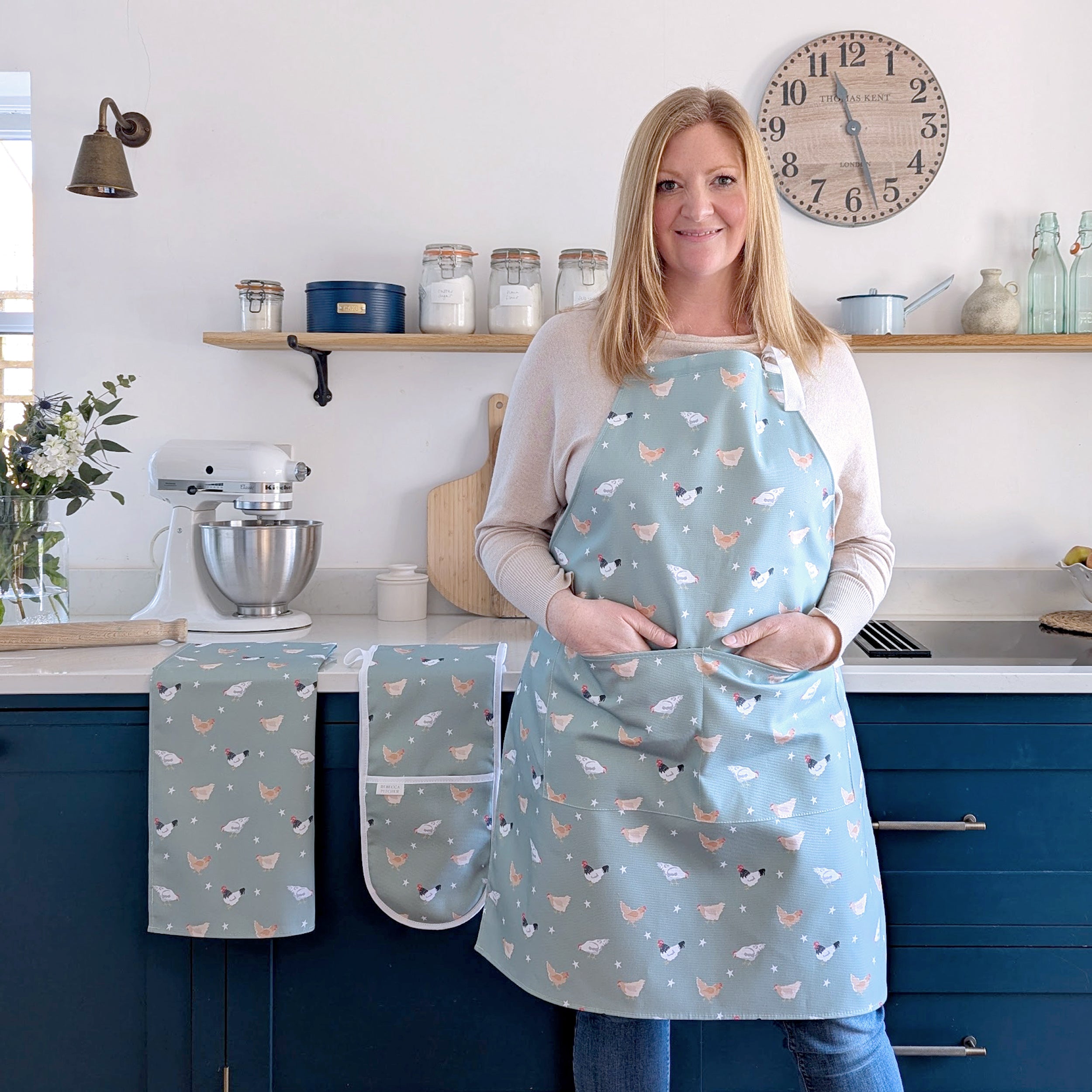 Green Chicken design kitchen textiles