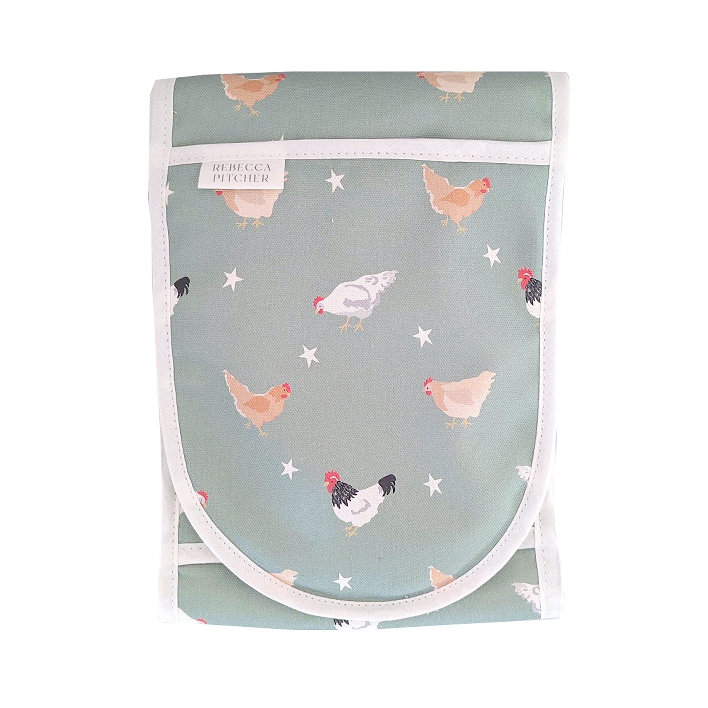 green chickens design double ovengloves