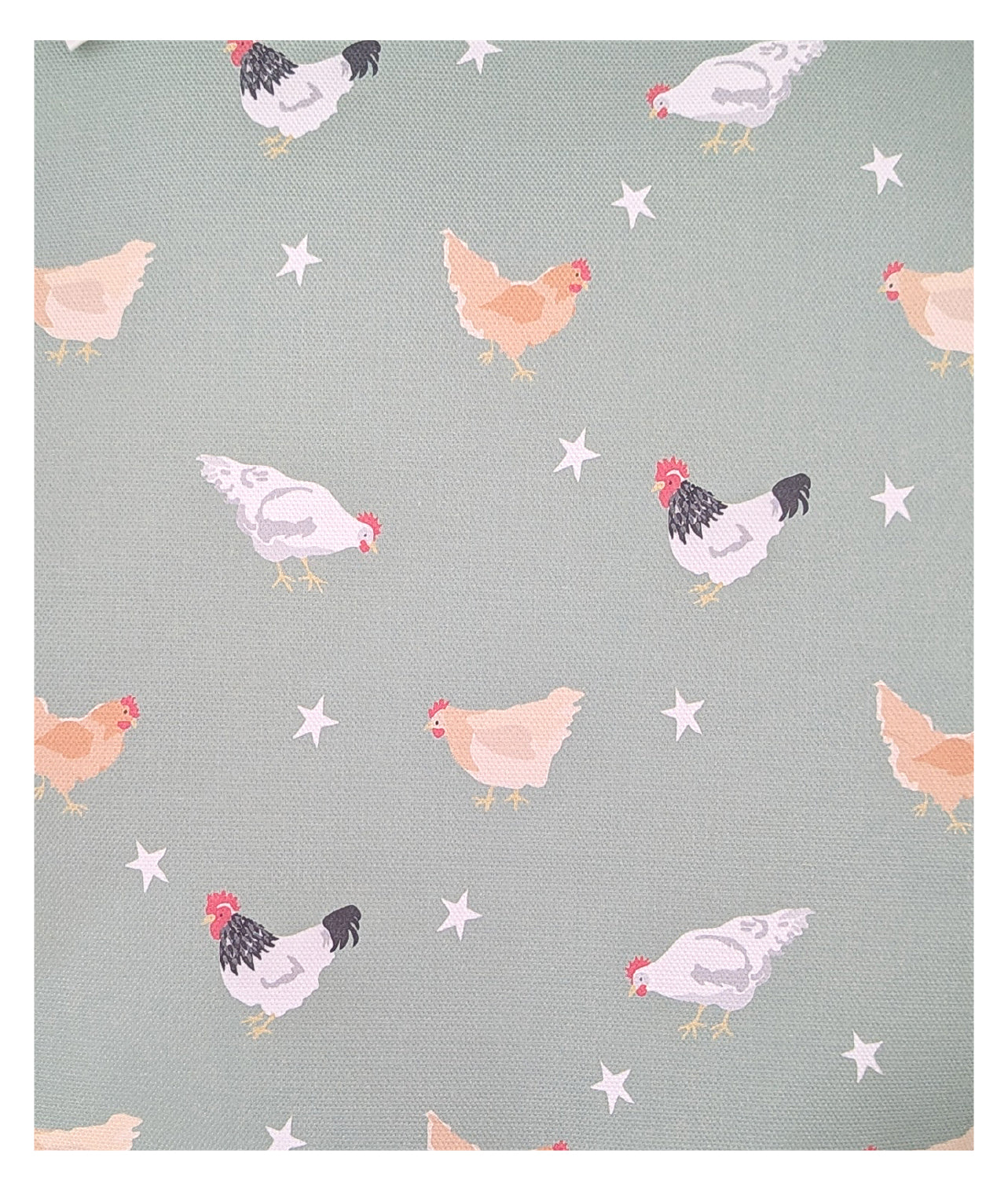 Green Chicken print fabric