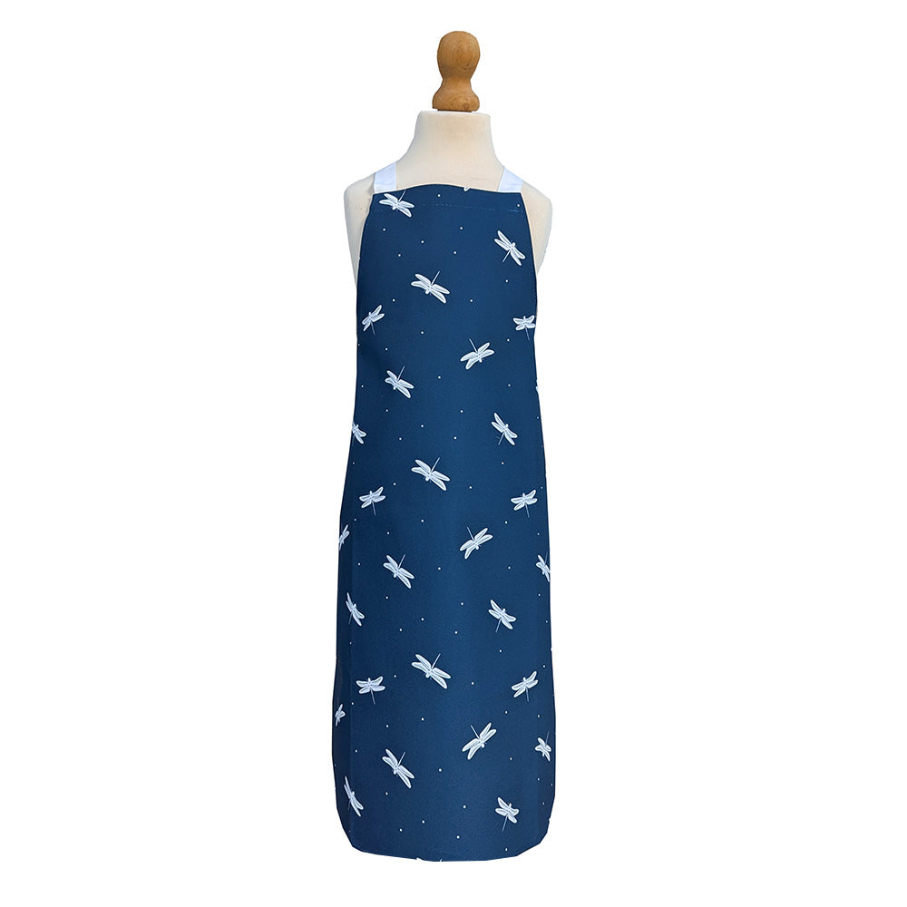Navy Blue Dragonfly design kids apron