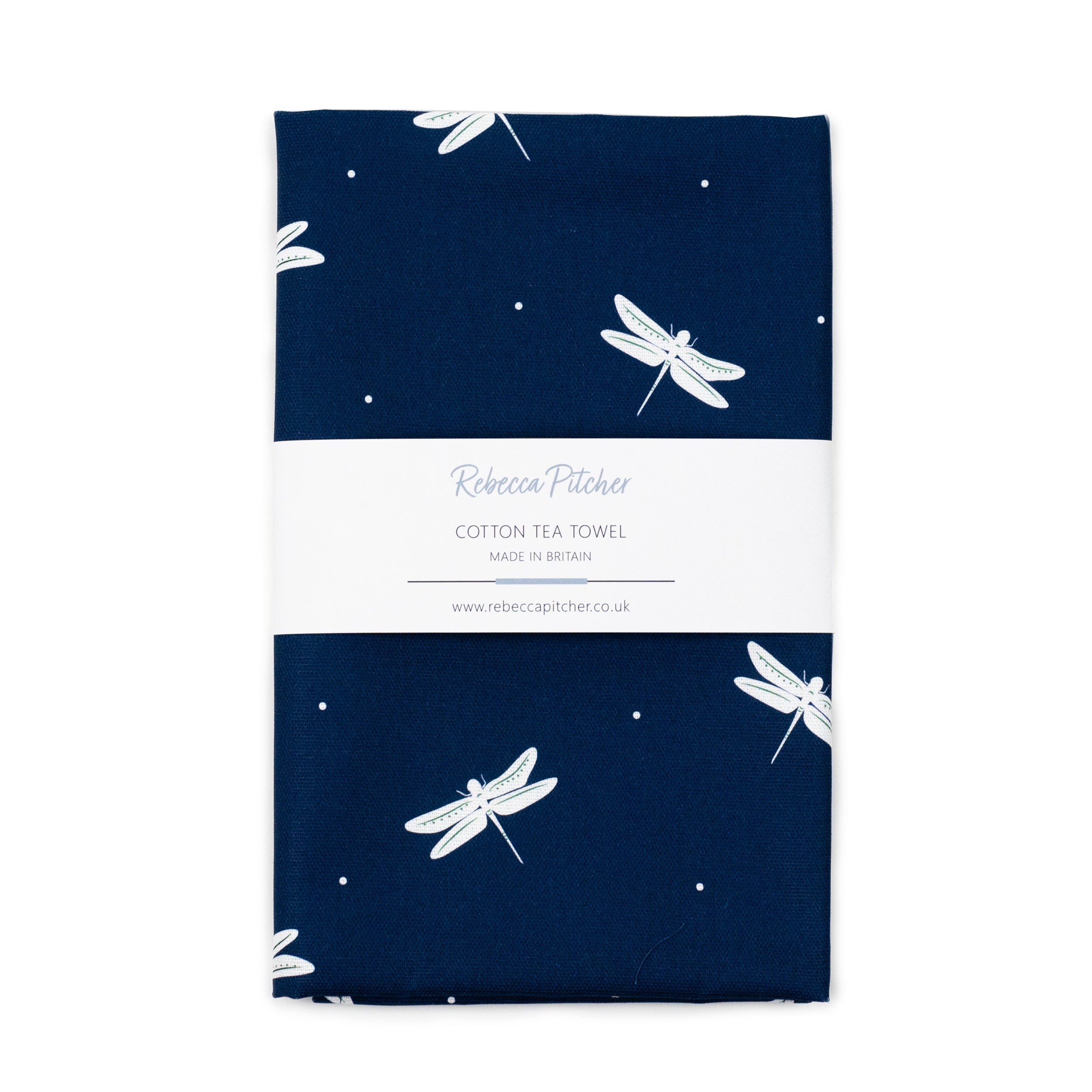 Navy Dragonfly Tea Towel
