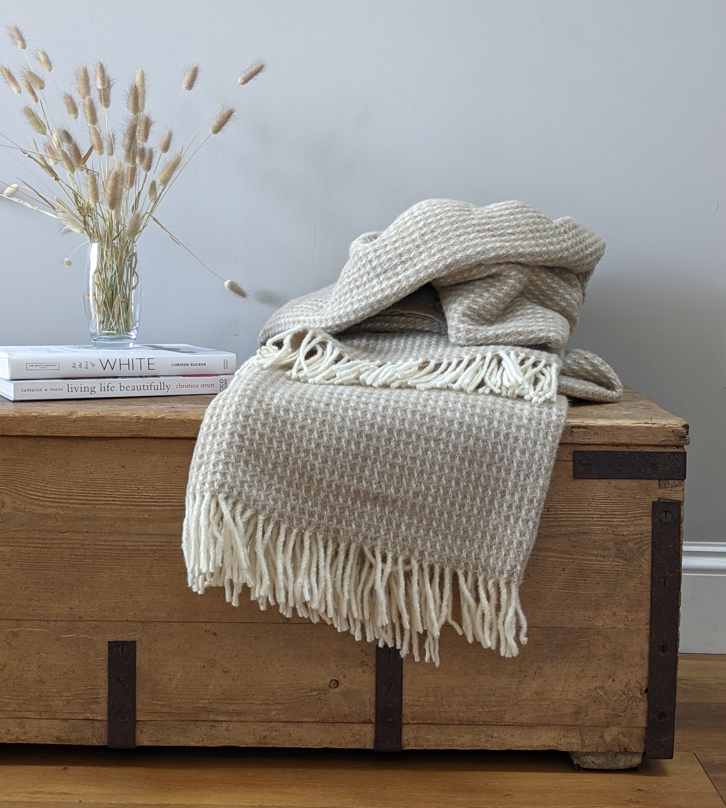 Extra Large Oatmeal Wool Blanket