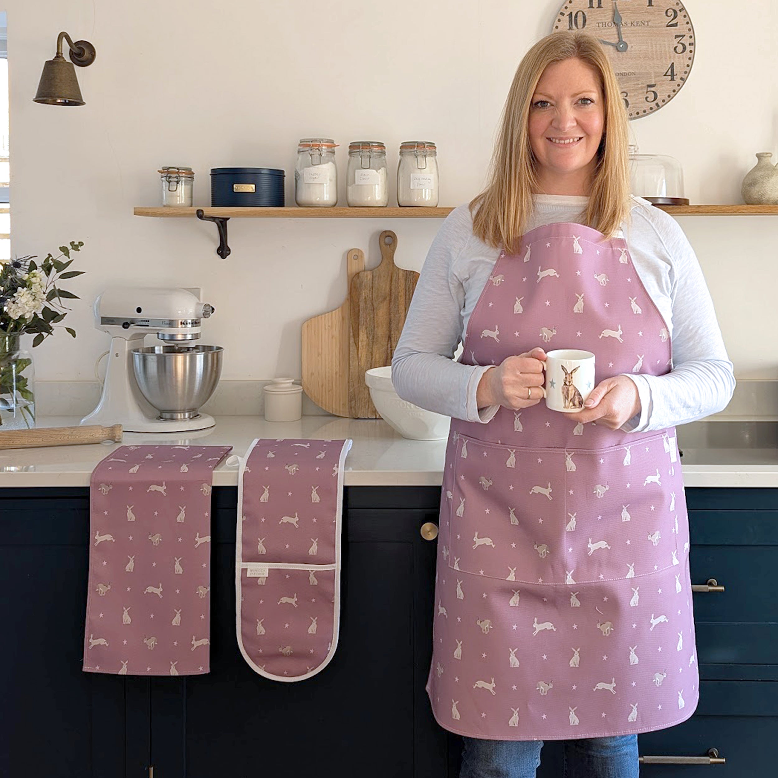 Pink Hares Kitchen Textiles