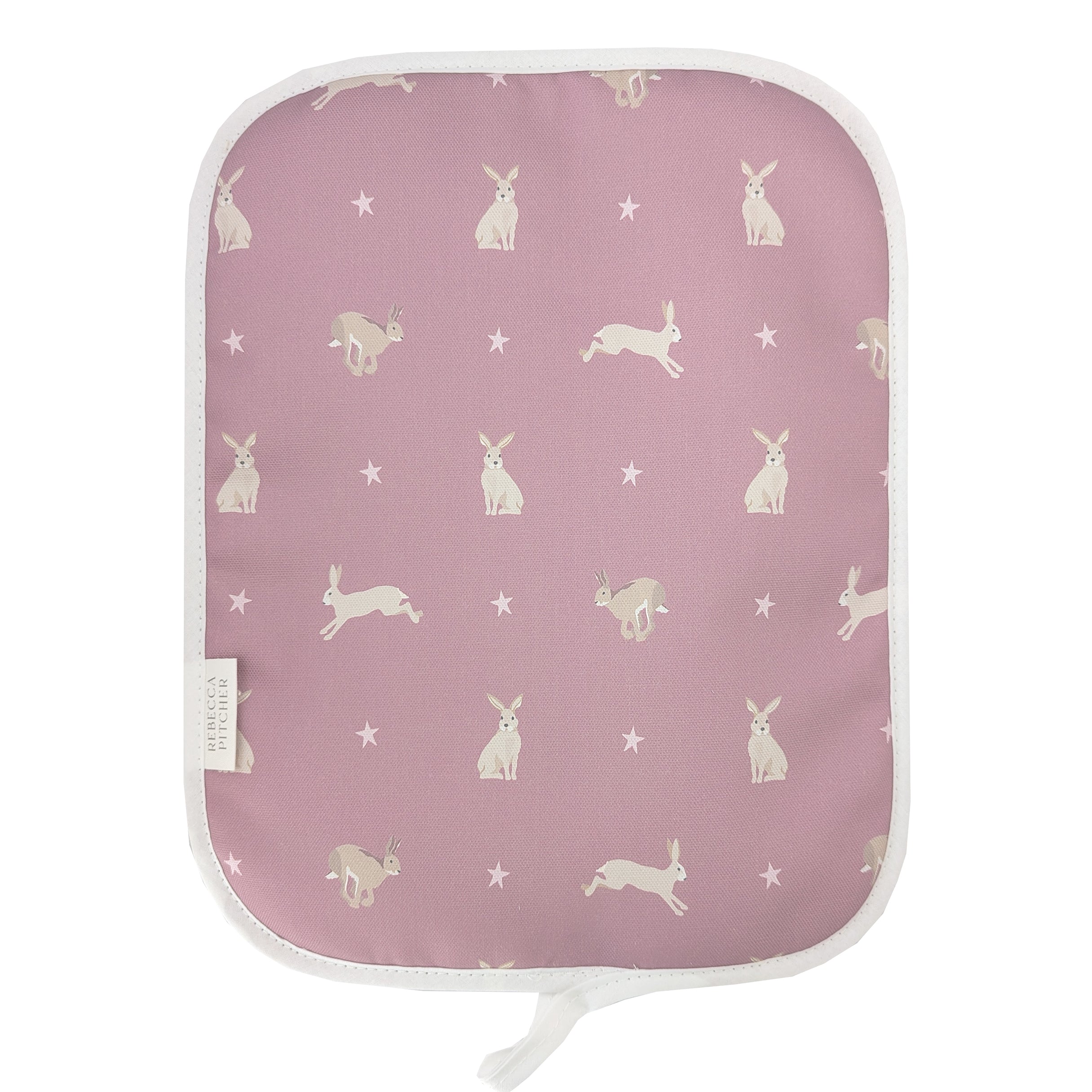 Pink Hare Rectangular Hob Cover