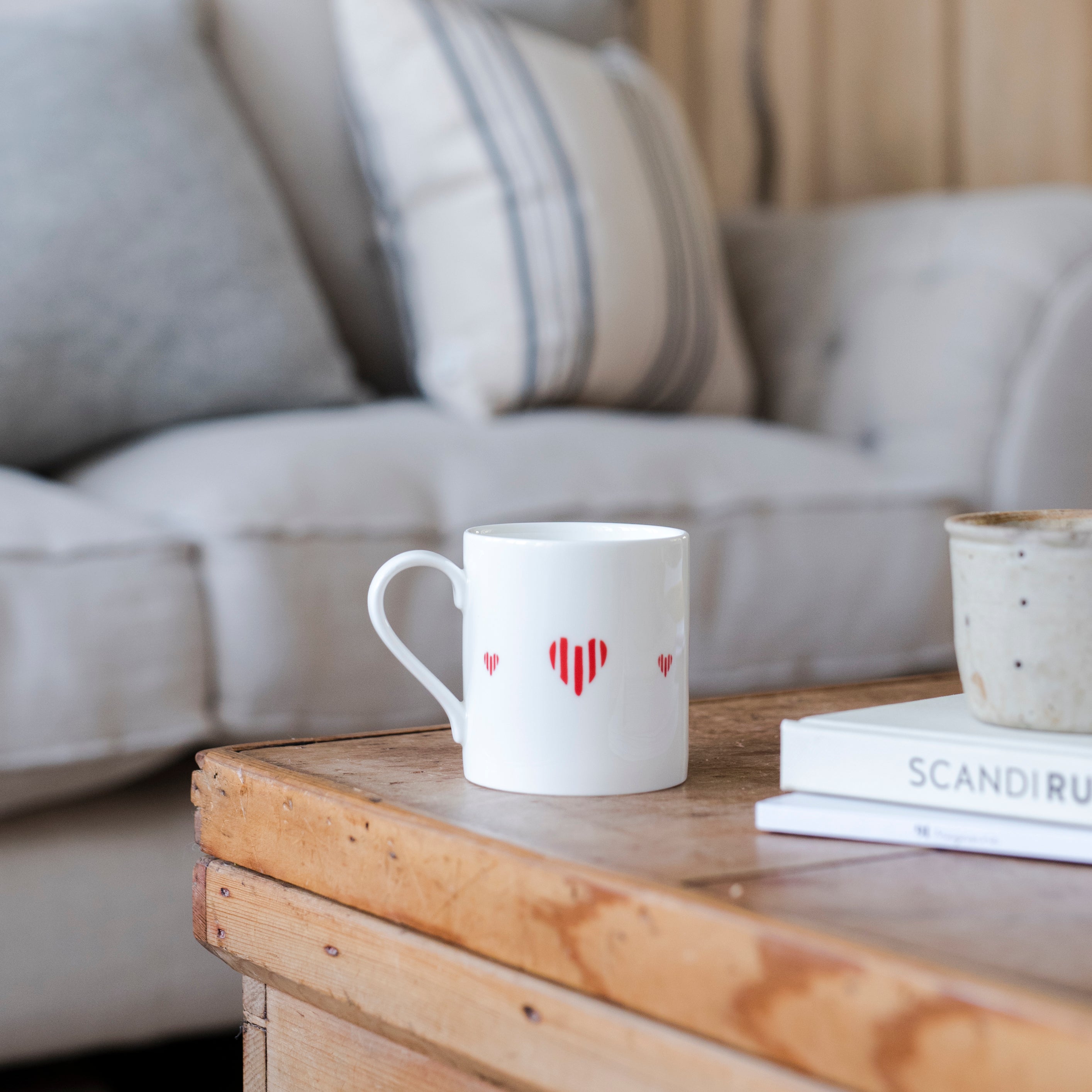 Red Love Heart china mug