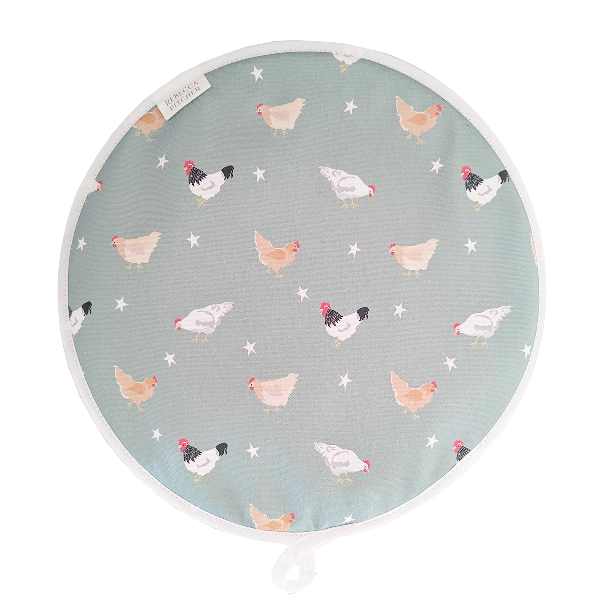 Green Chickens Round Hob Cover
