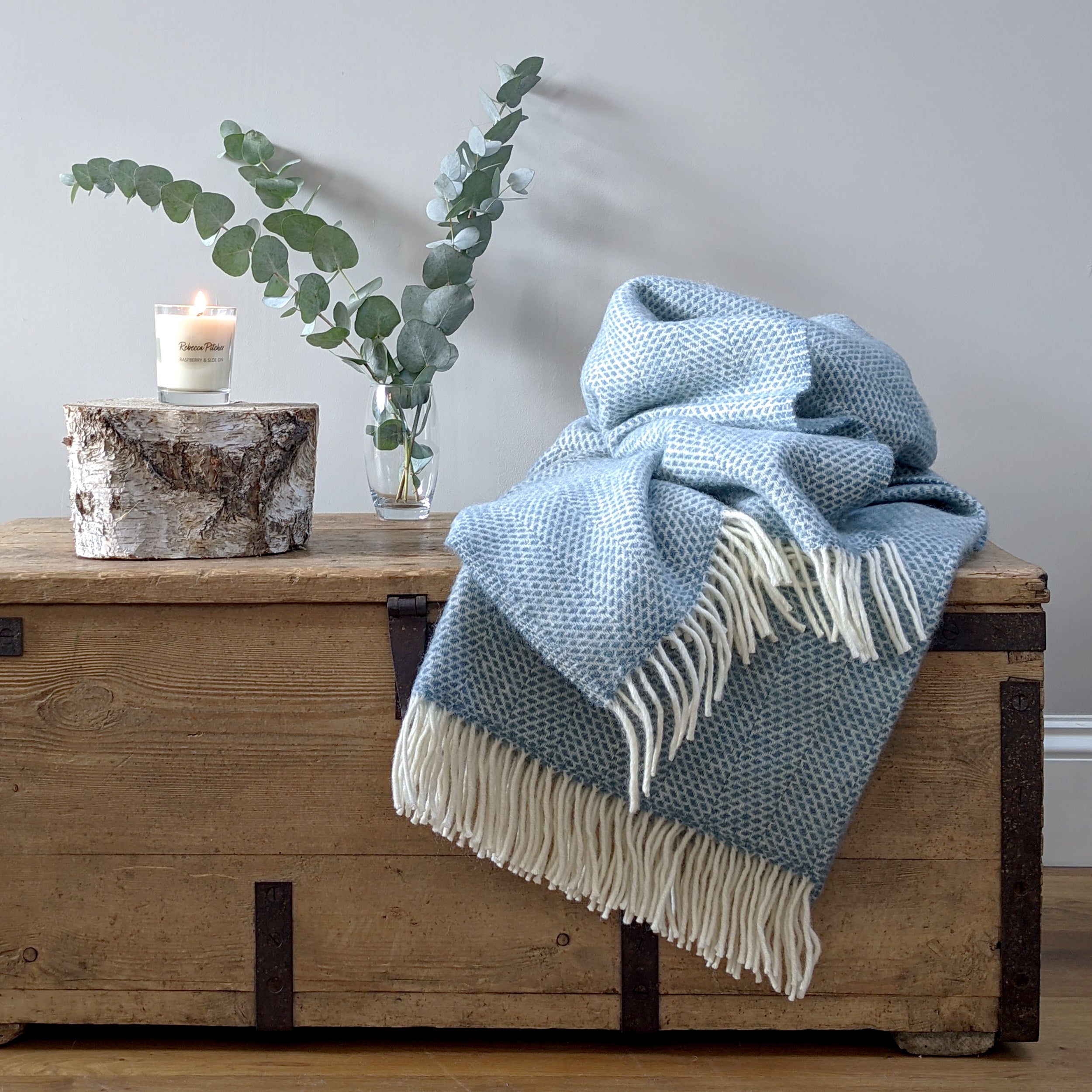 Petrol Blue Wool Blanket