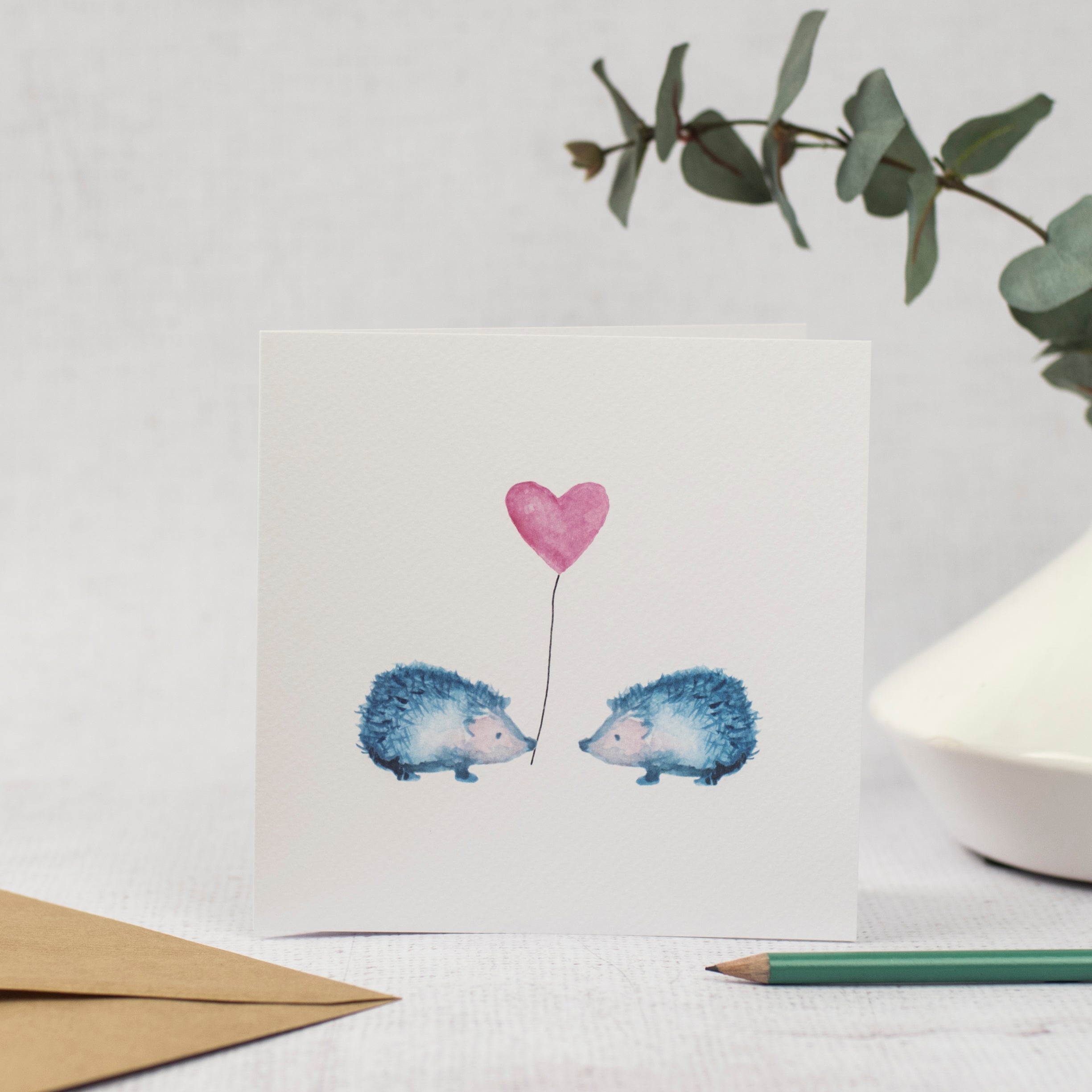 Hedgehogs and Heart Card