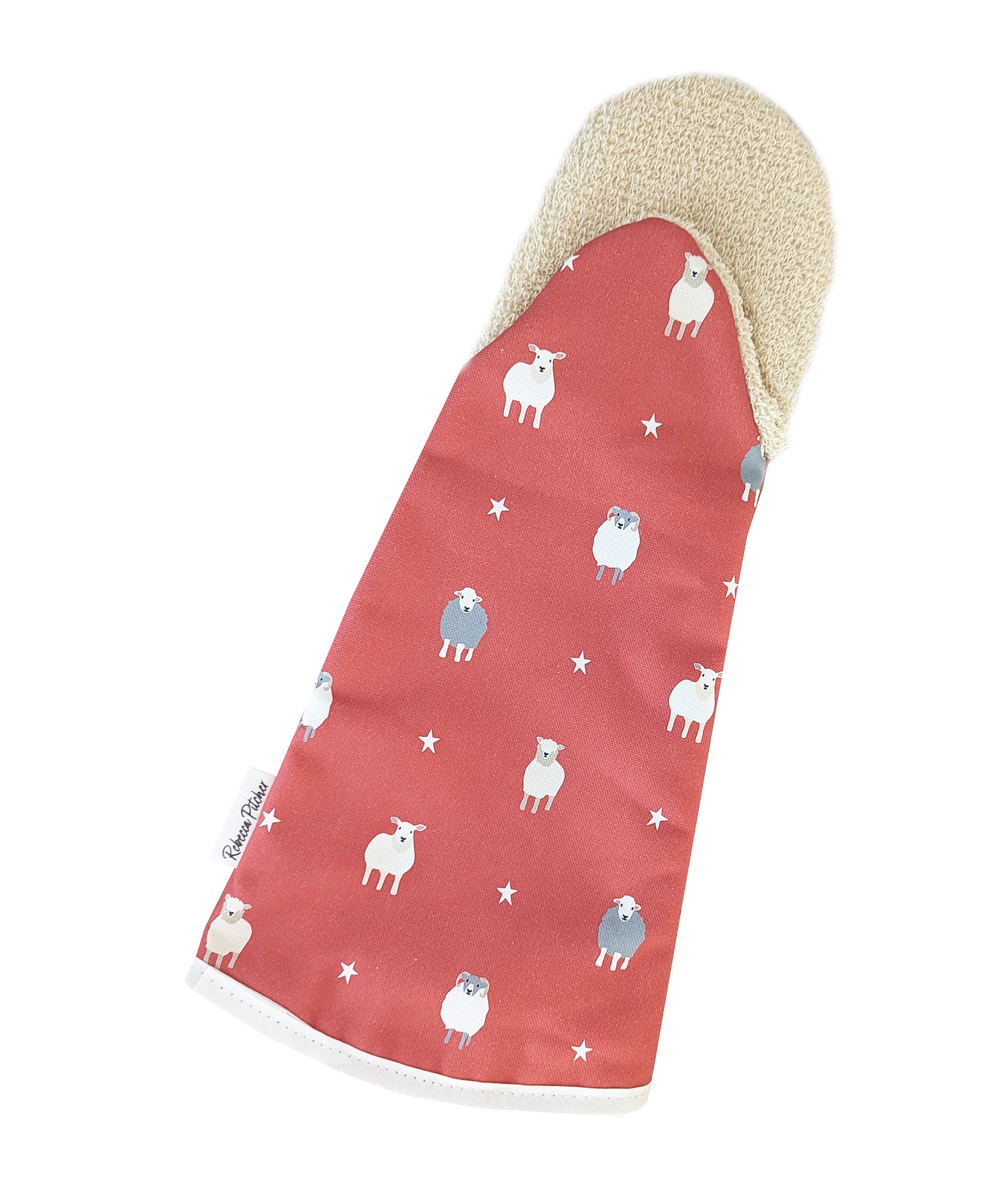 Red sheep design oven gauntlet
