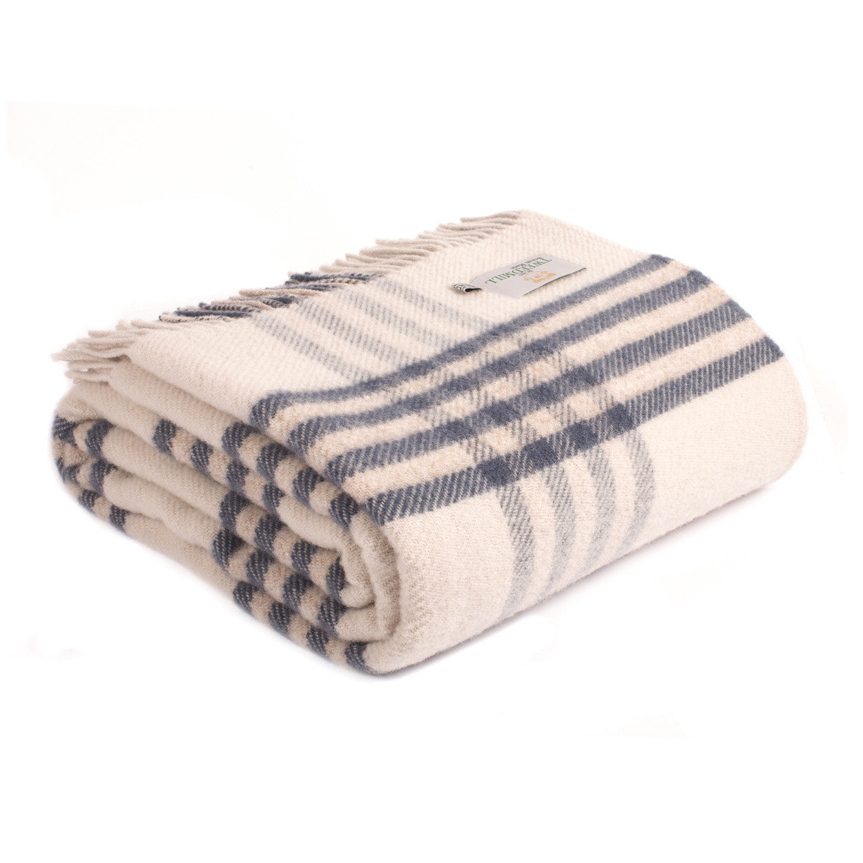 Extra Large Blue Check Wool Blanket