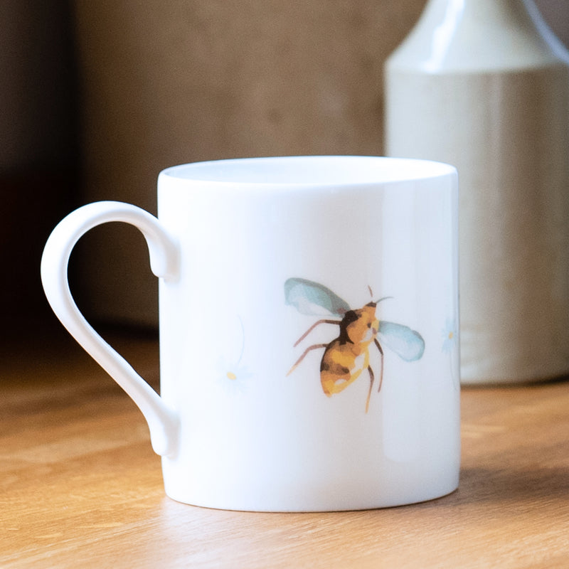 Busy Bee Fine Bone China Mug by Rebecca Pitcher