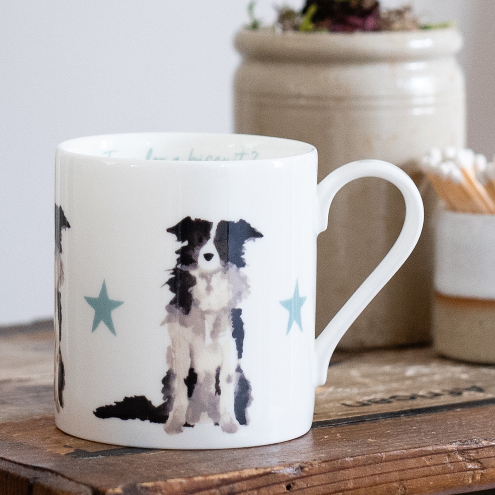 Border Collie Fine Bone China Mug by Rebecca Pitcher