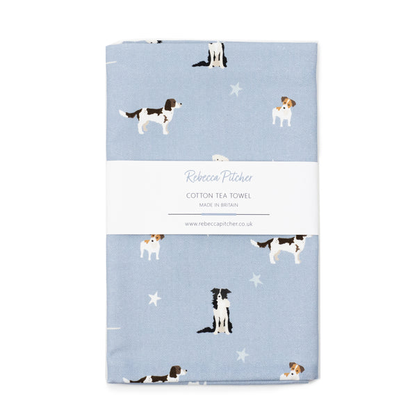 Dogs Cotton Tea Towel by Rebecca Pitcher