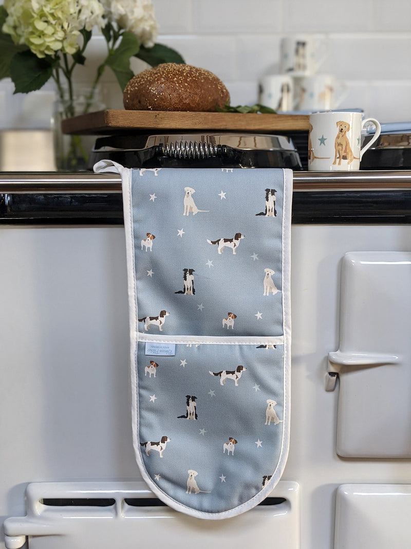 Dogs Double Oven Gloves by Rebecca Pitcher