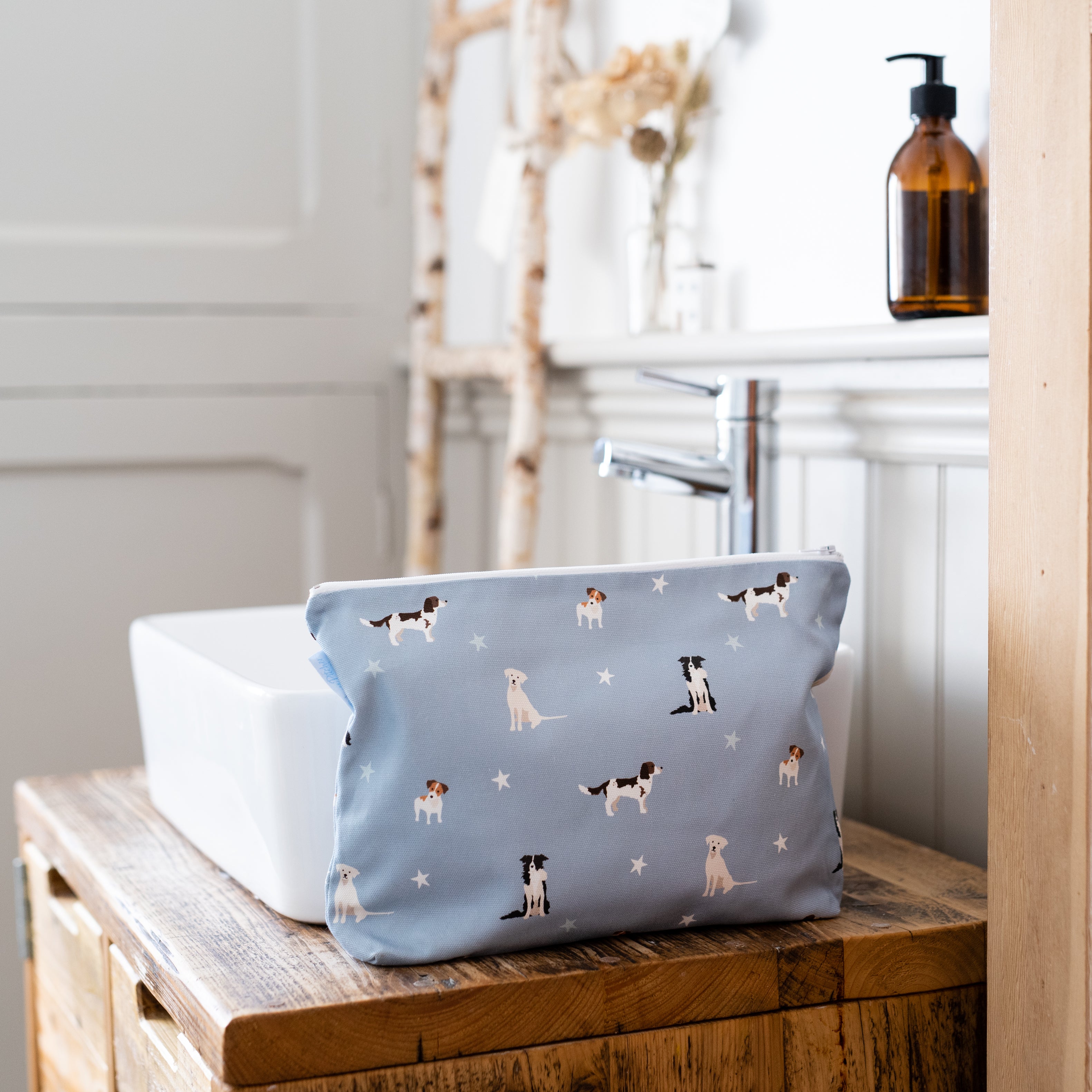 Dogs Washbag by Rebecca Pitcher