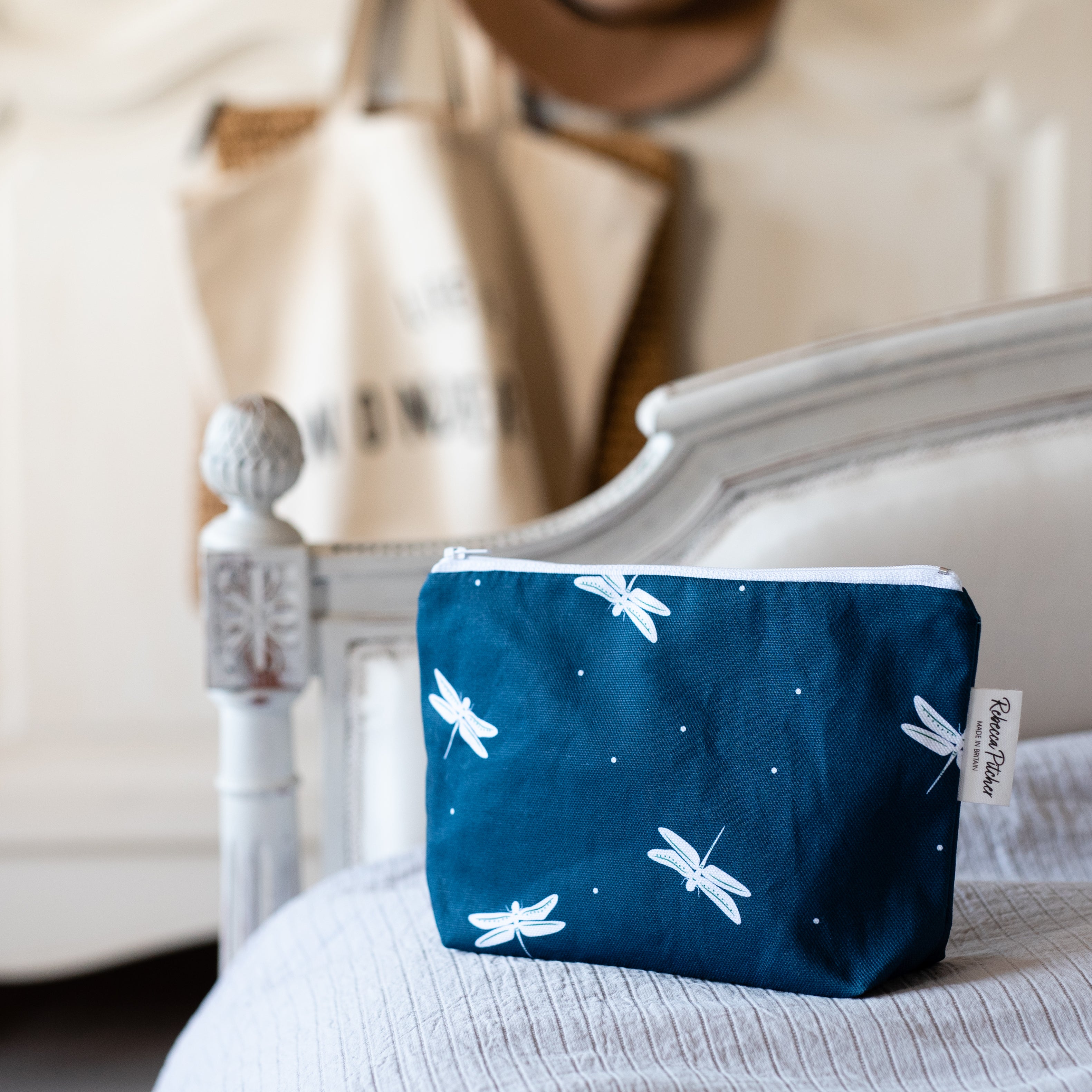 Dragonfly Makeup Bag by Rebecca Pitcher