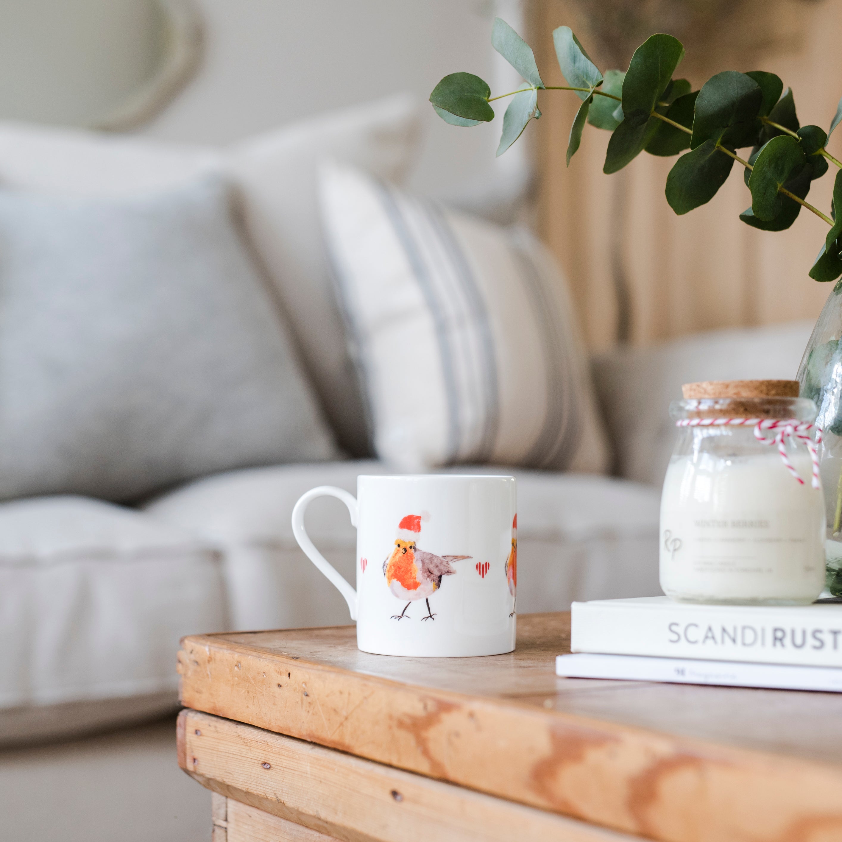 Christmas Robin Fine Bone China Mug