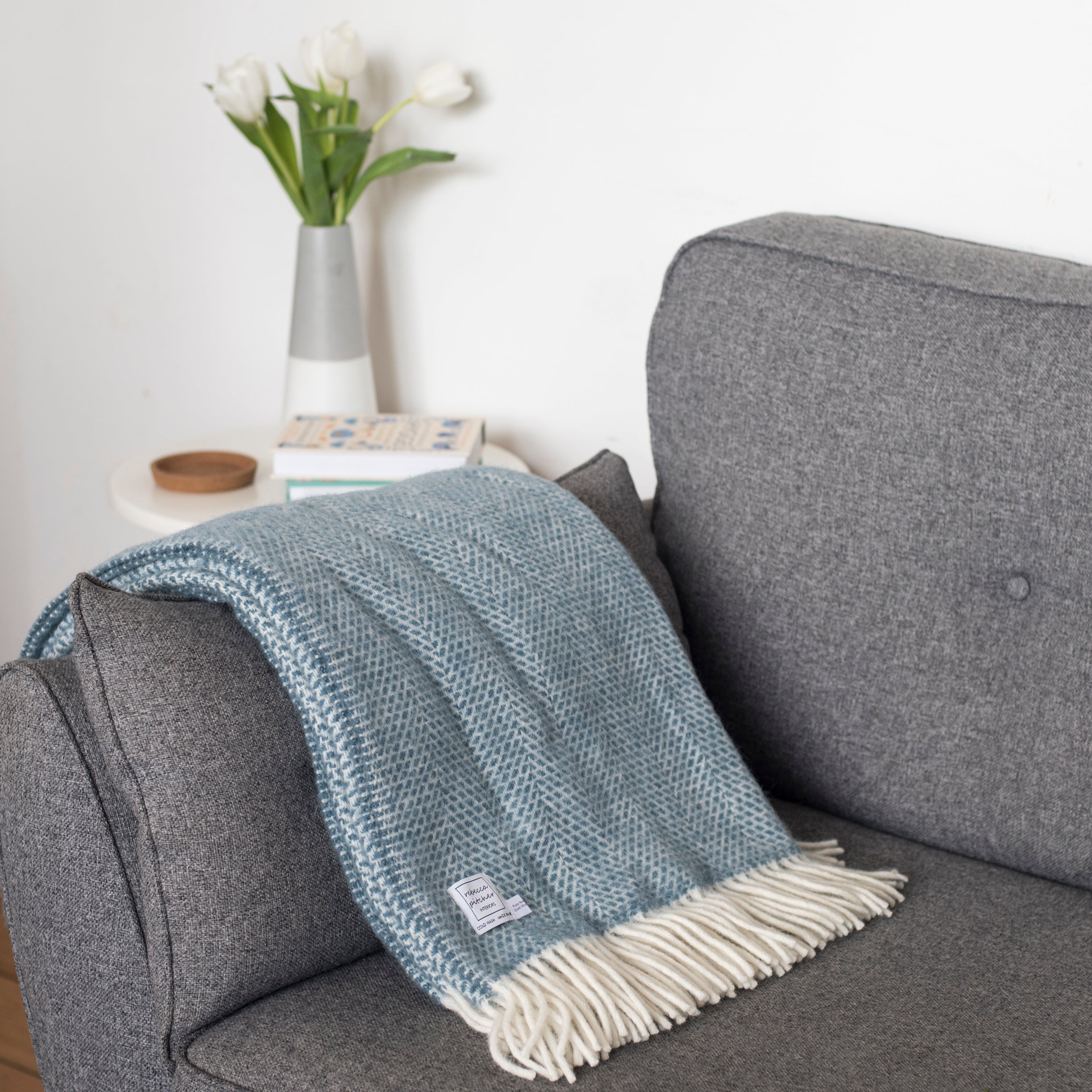 Petrol Wool Throw by Rebecca Pitcher
