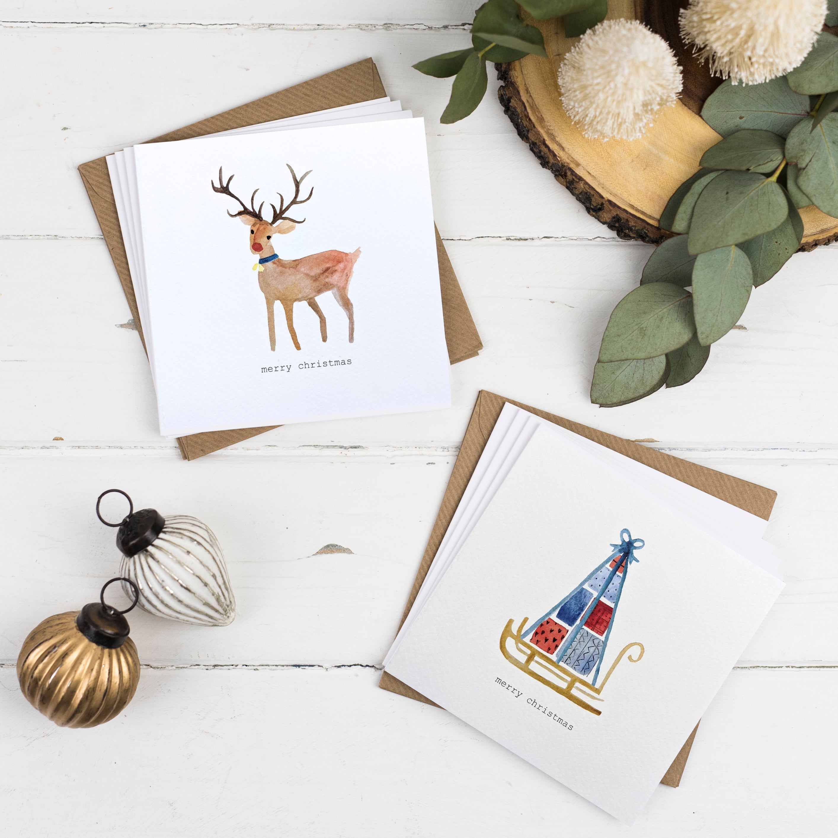 Christmas Card Pack - Reindeer and Sleigh