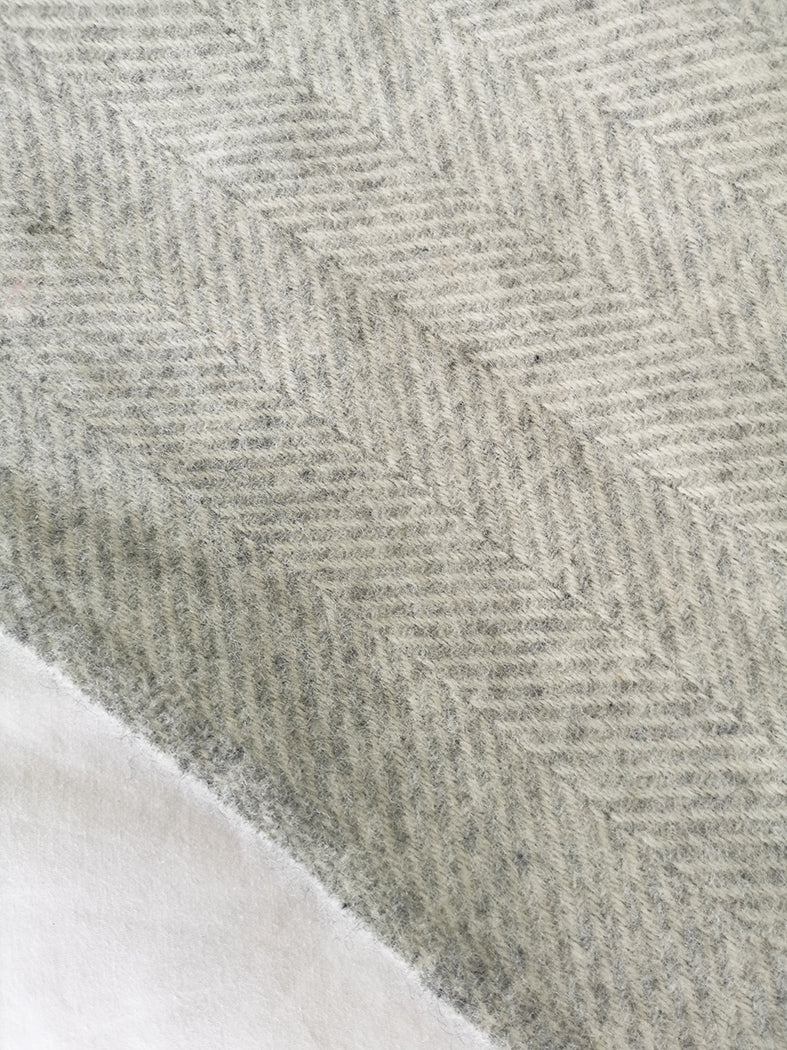 silver grey fishbone wool blanket